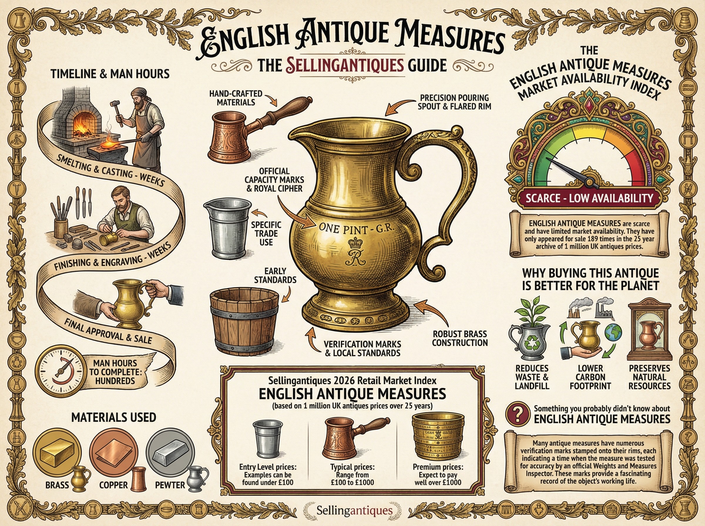 English Antique Measures Guide Infographic