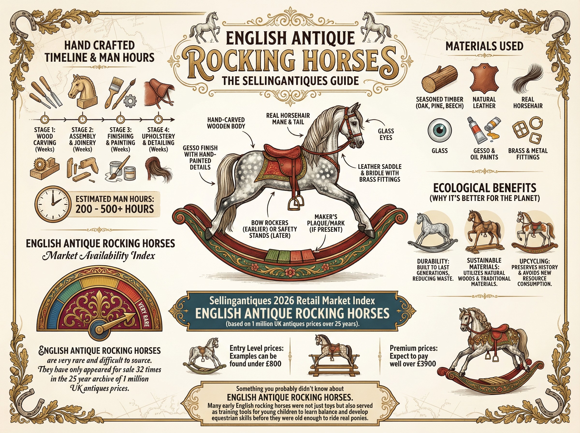 English Antique Rocking Horses Guide Infographic