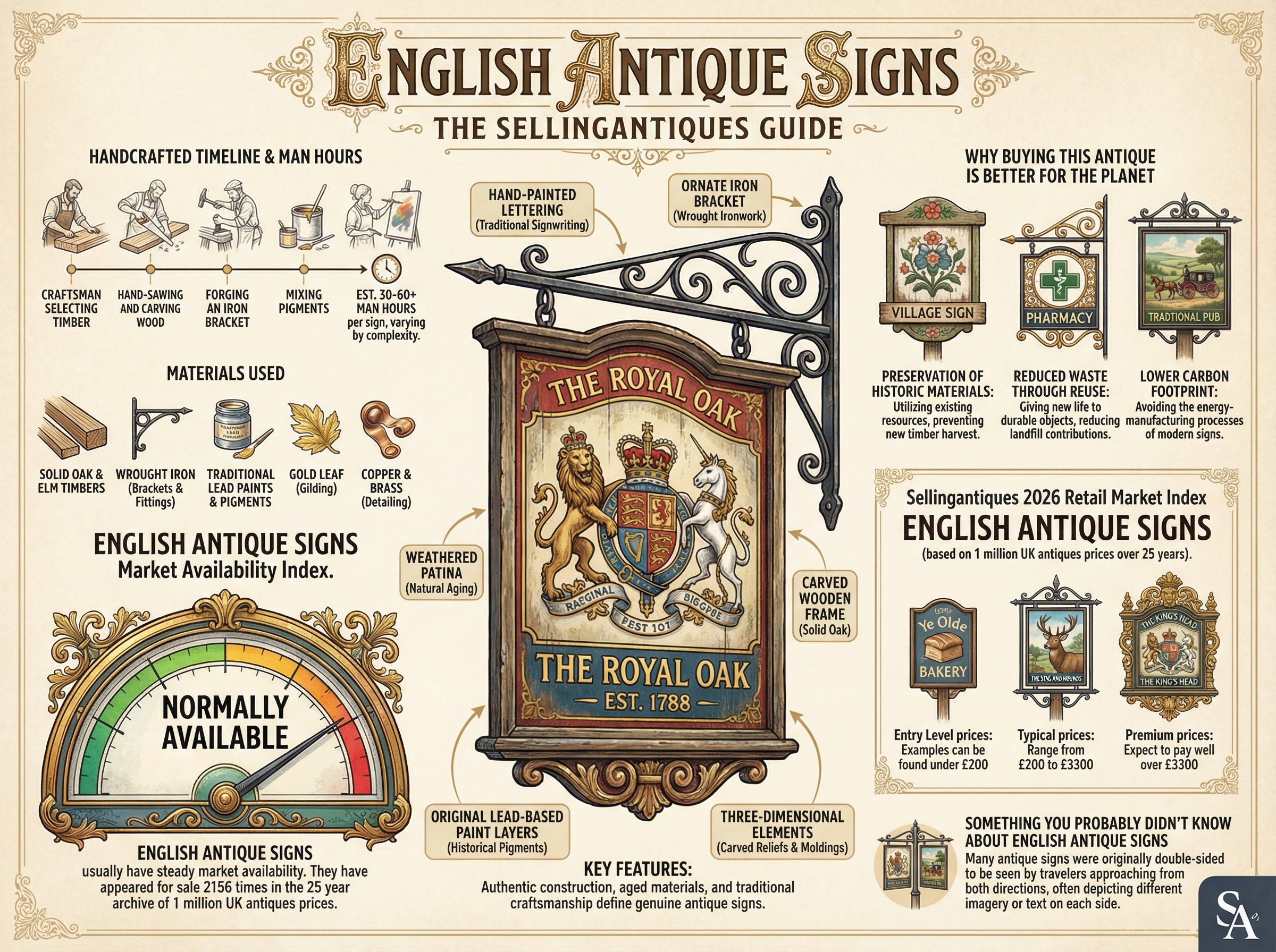 English Antique Signs Guide Infographic