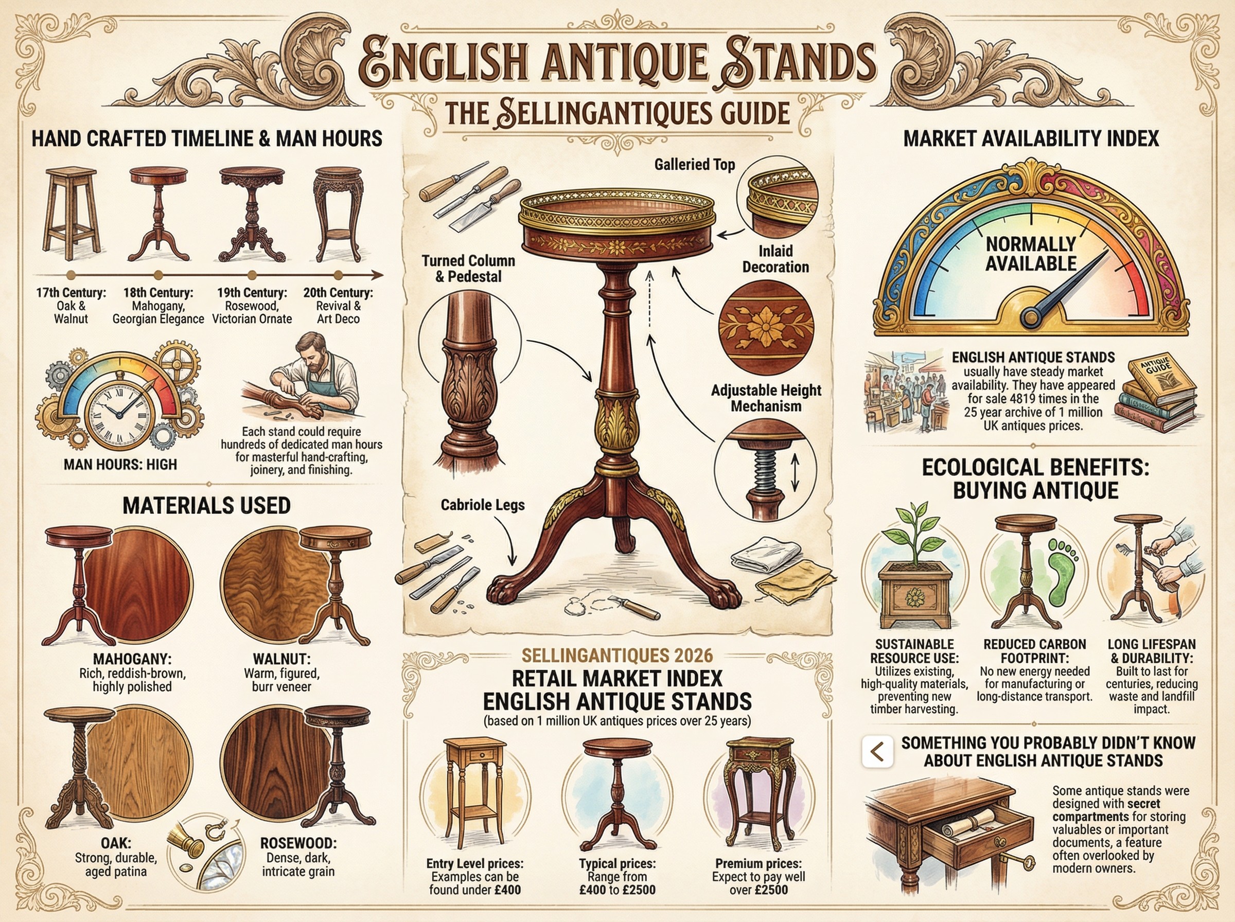 English Antique Stands Guide Infographic