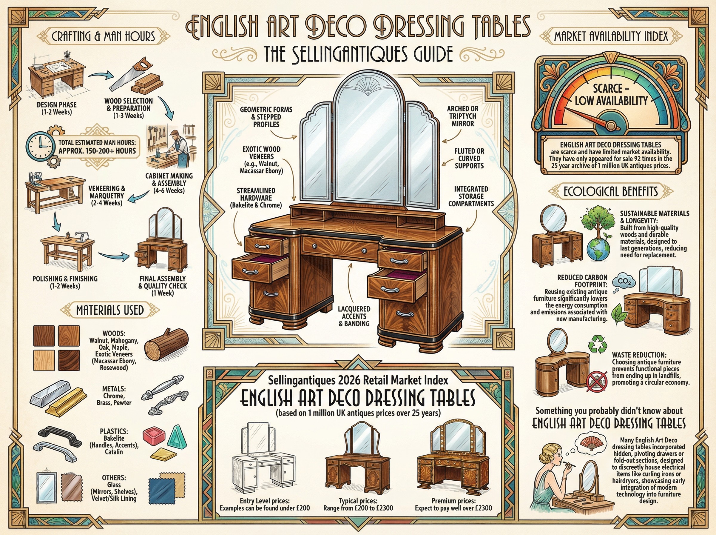 English Art Deco Dressing Tables Guide Infographic