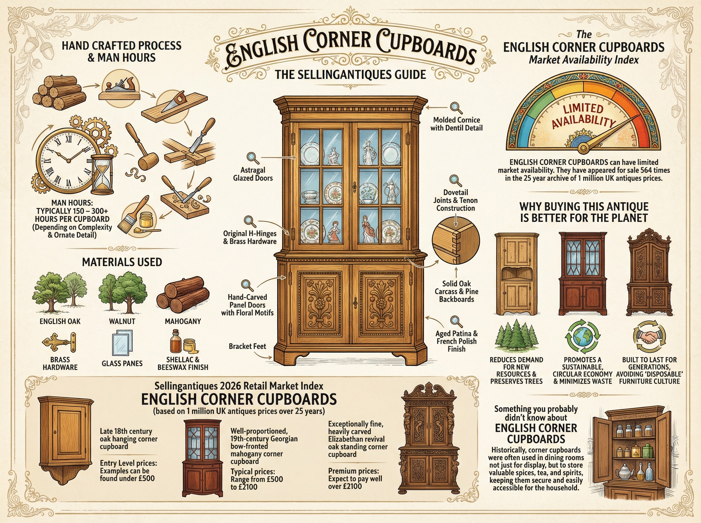 English Corner Cupboards Guide Infographic