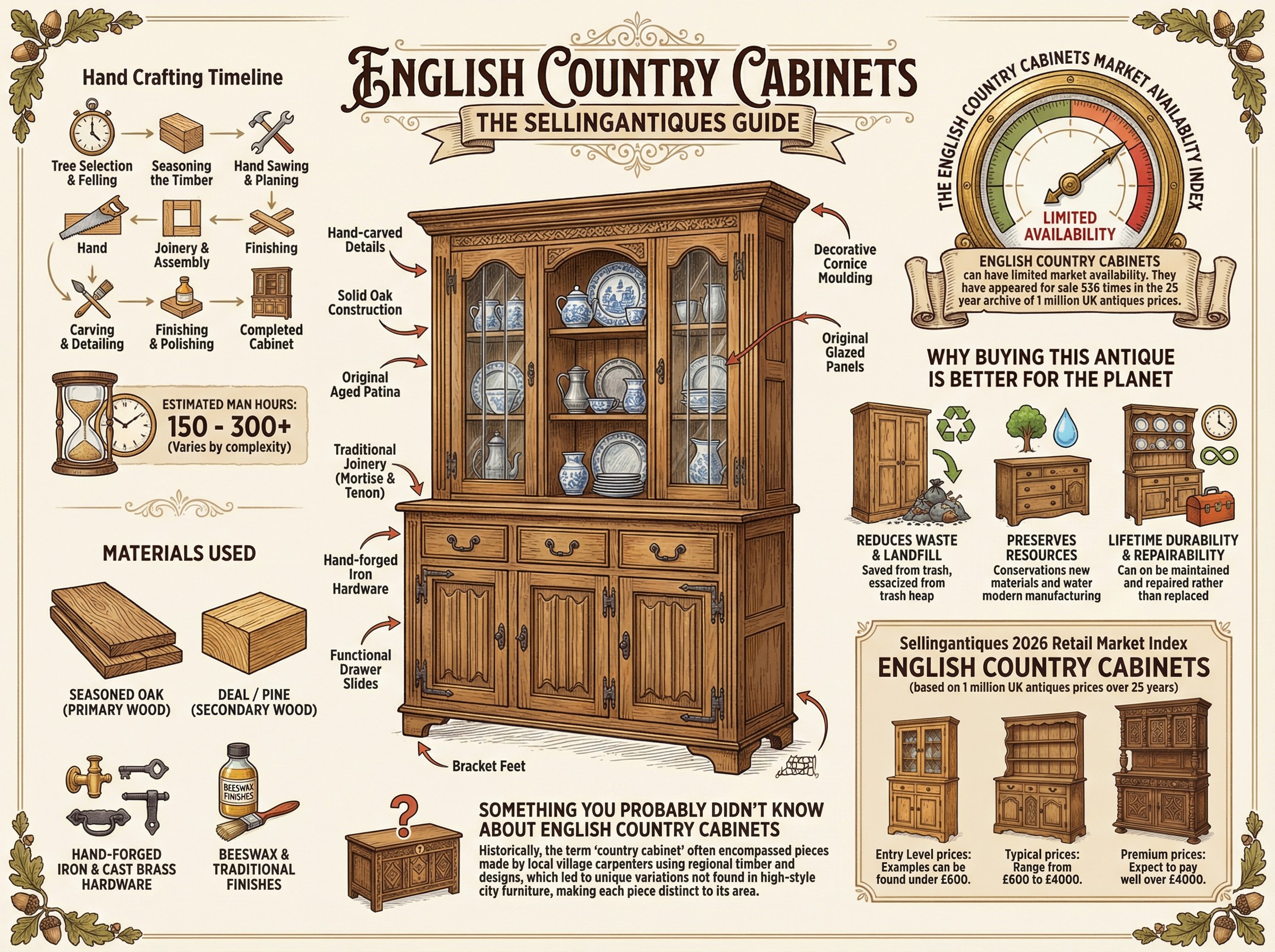 English Country Cabinets Guide Infographic
