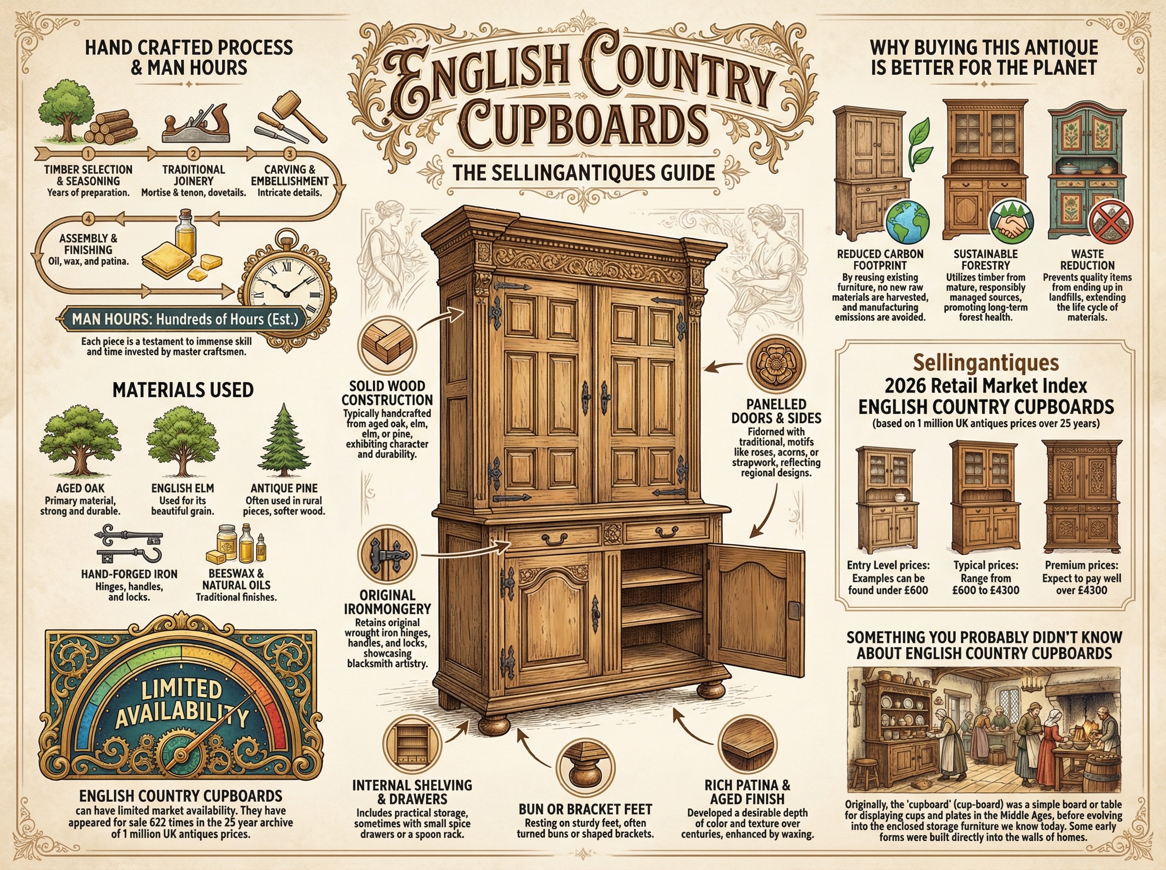 English Country Cupboards Guide Infographic