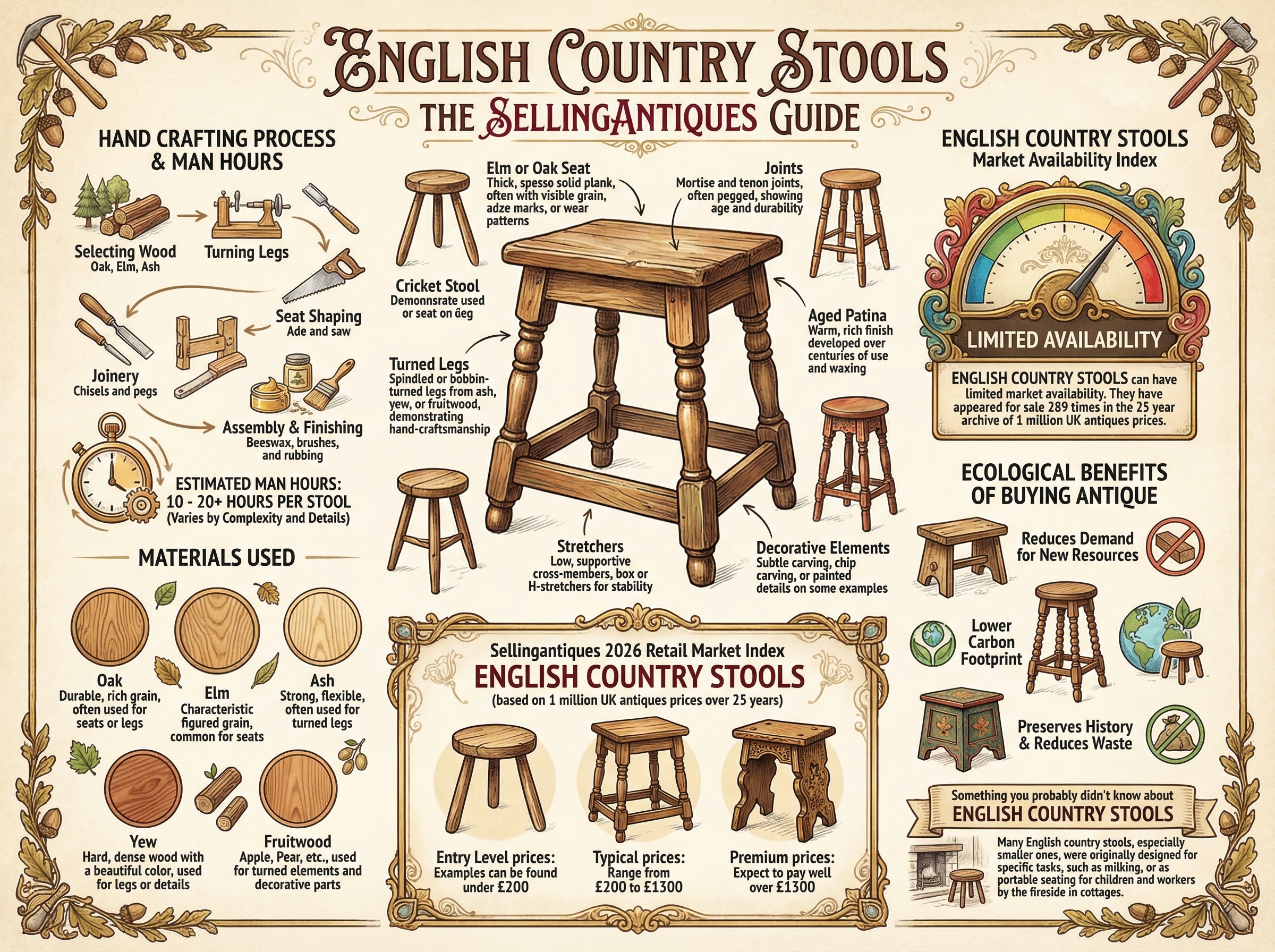 English Country Stools Guide Infographic