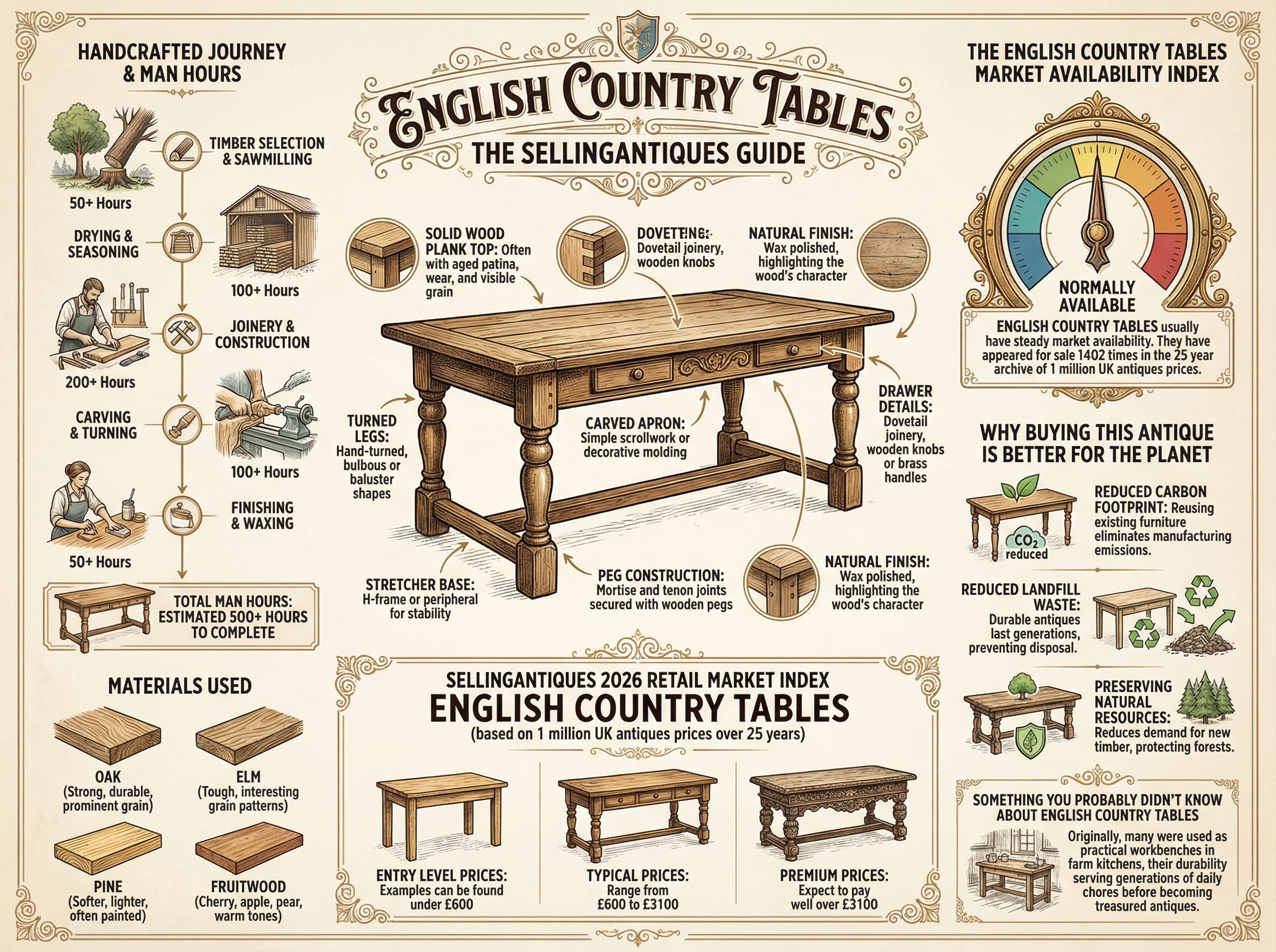 English Country Tables Guide Infographic