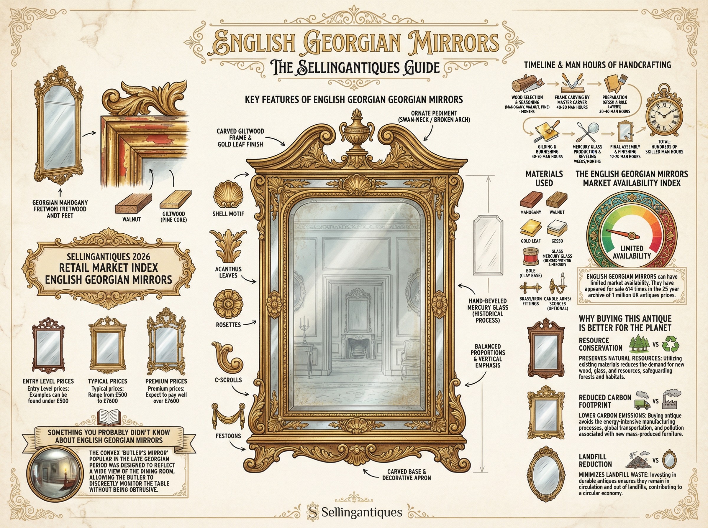English Georgian Mirrors Guide Infographic