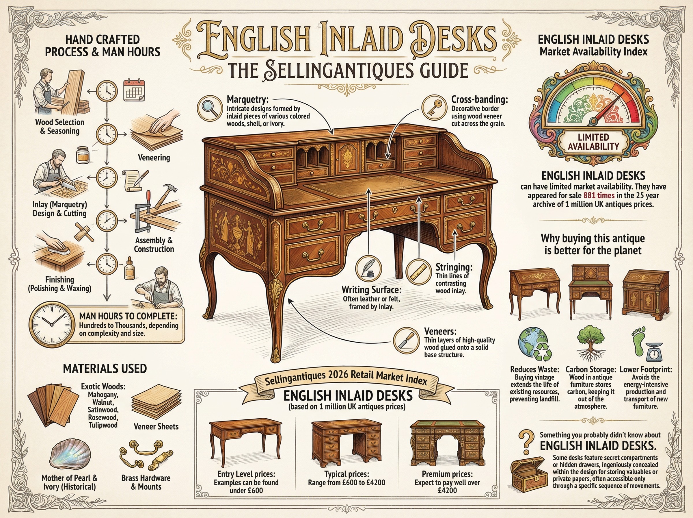 English Inlaid Desks Guide Infographic