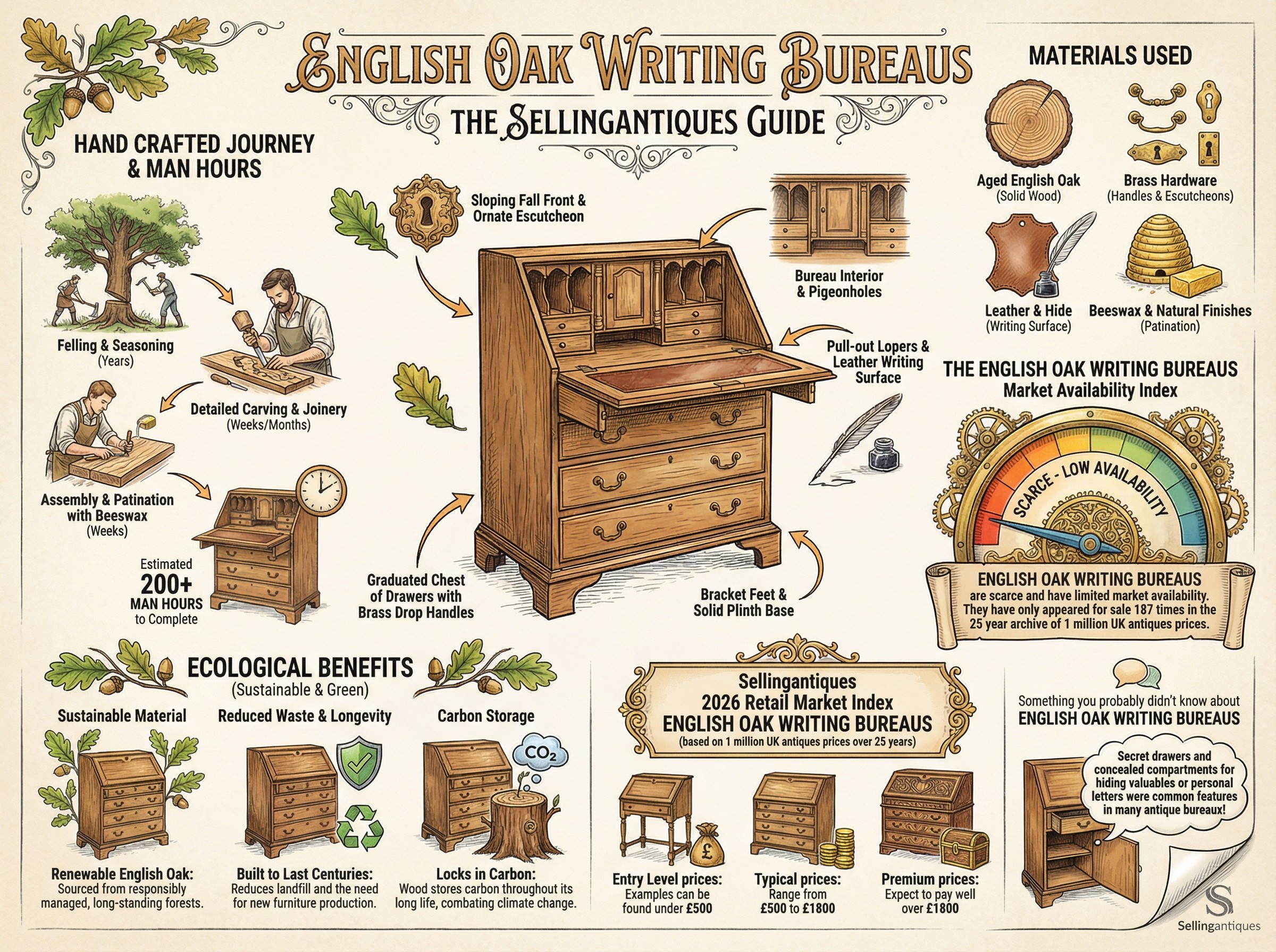 English Oak Writing Bureaus Guide Infographic
