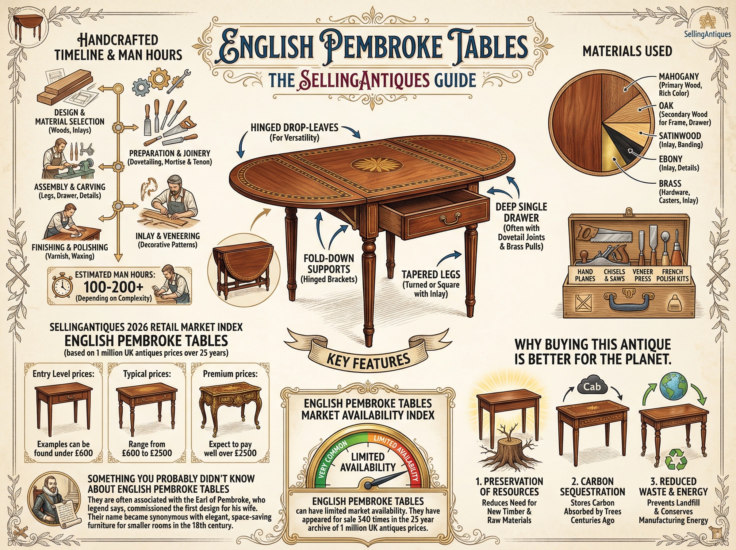 English Pembroke Tables Guide Infographic