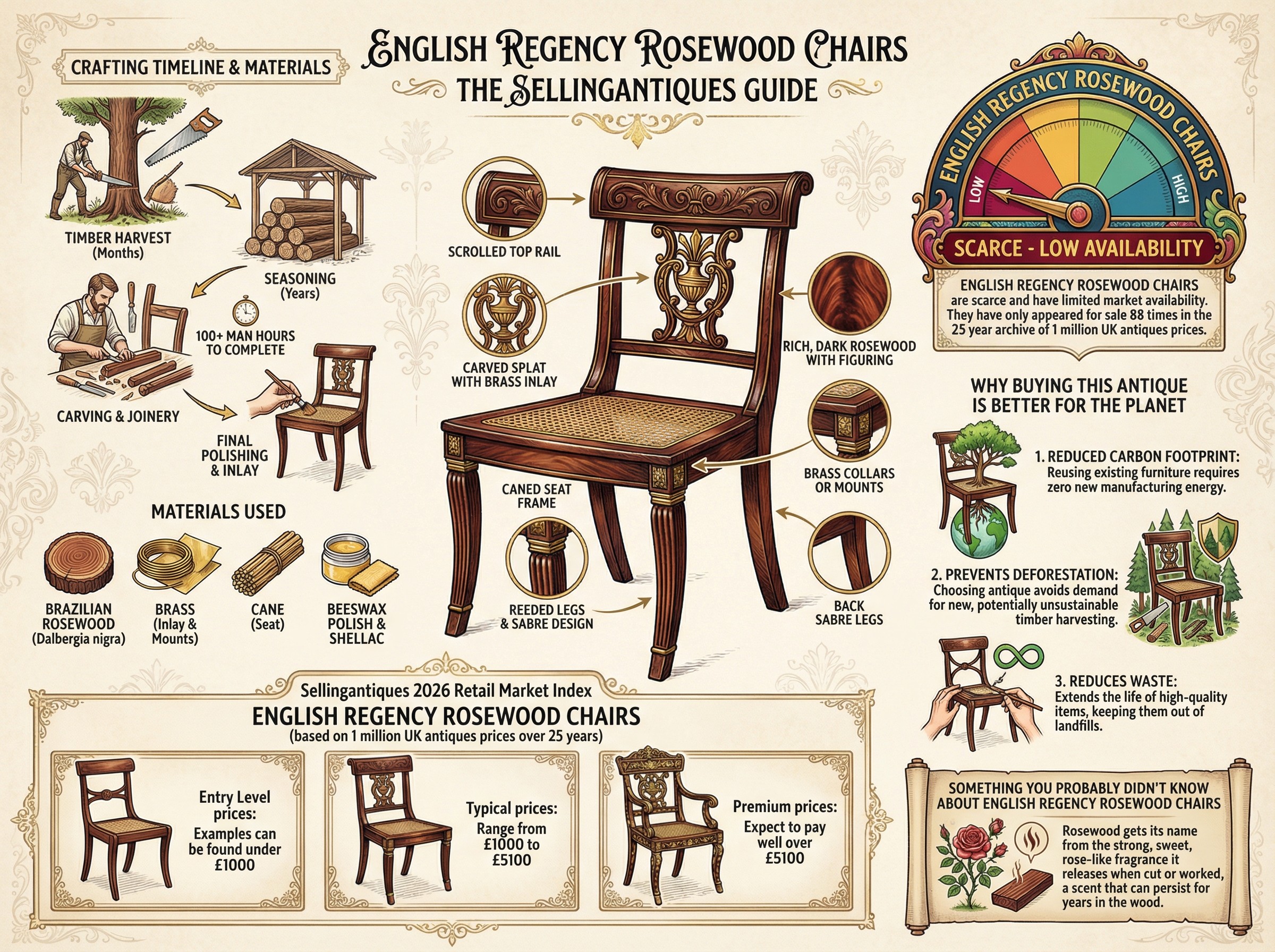 English Regency Rosewood Chairs Guide Infographic