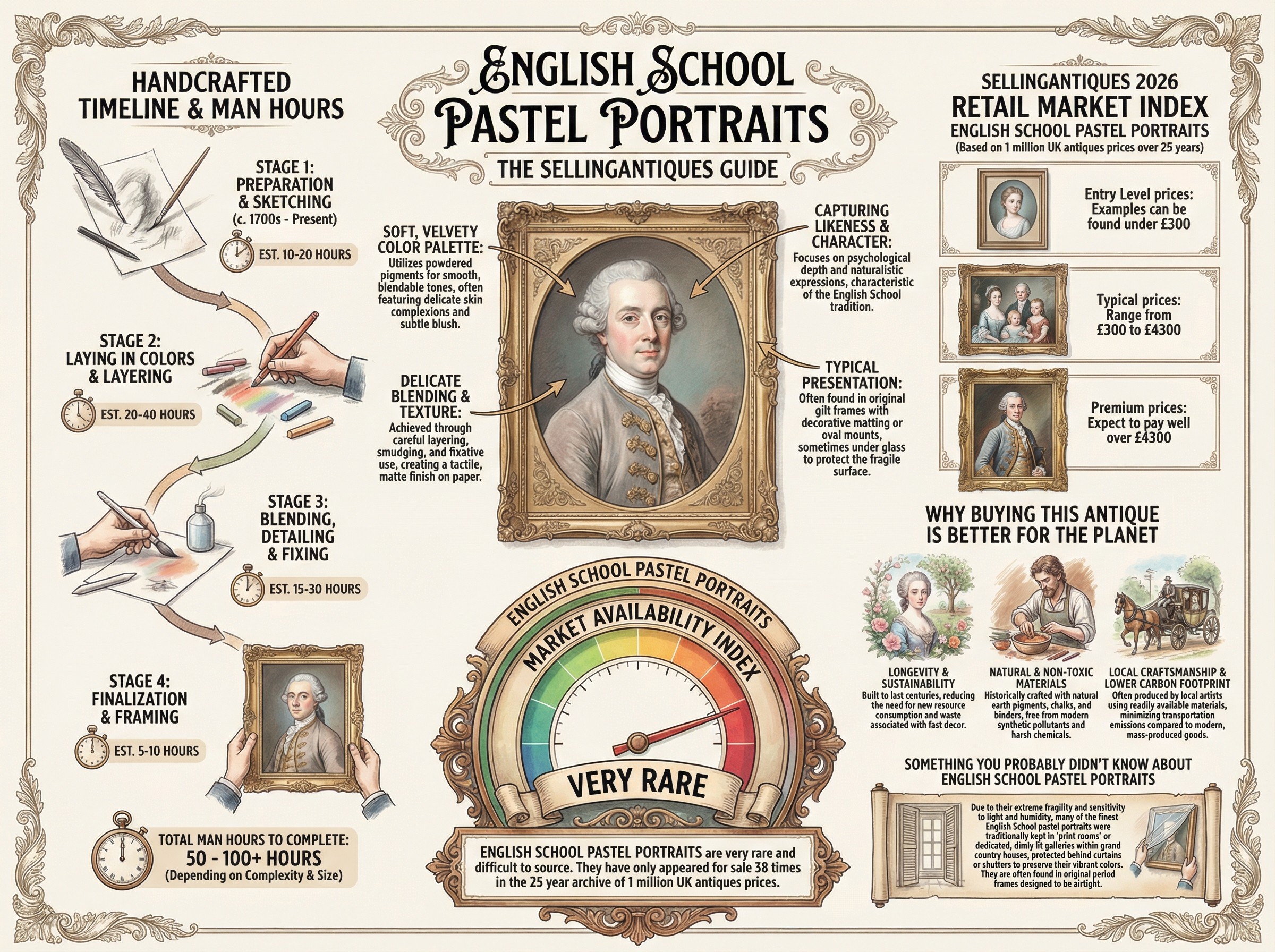 English School Pastel Portraits Guide Infographic