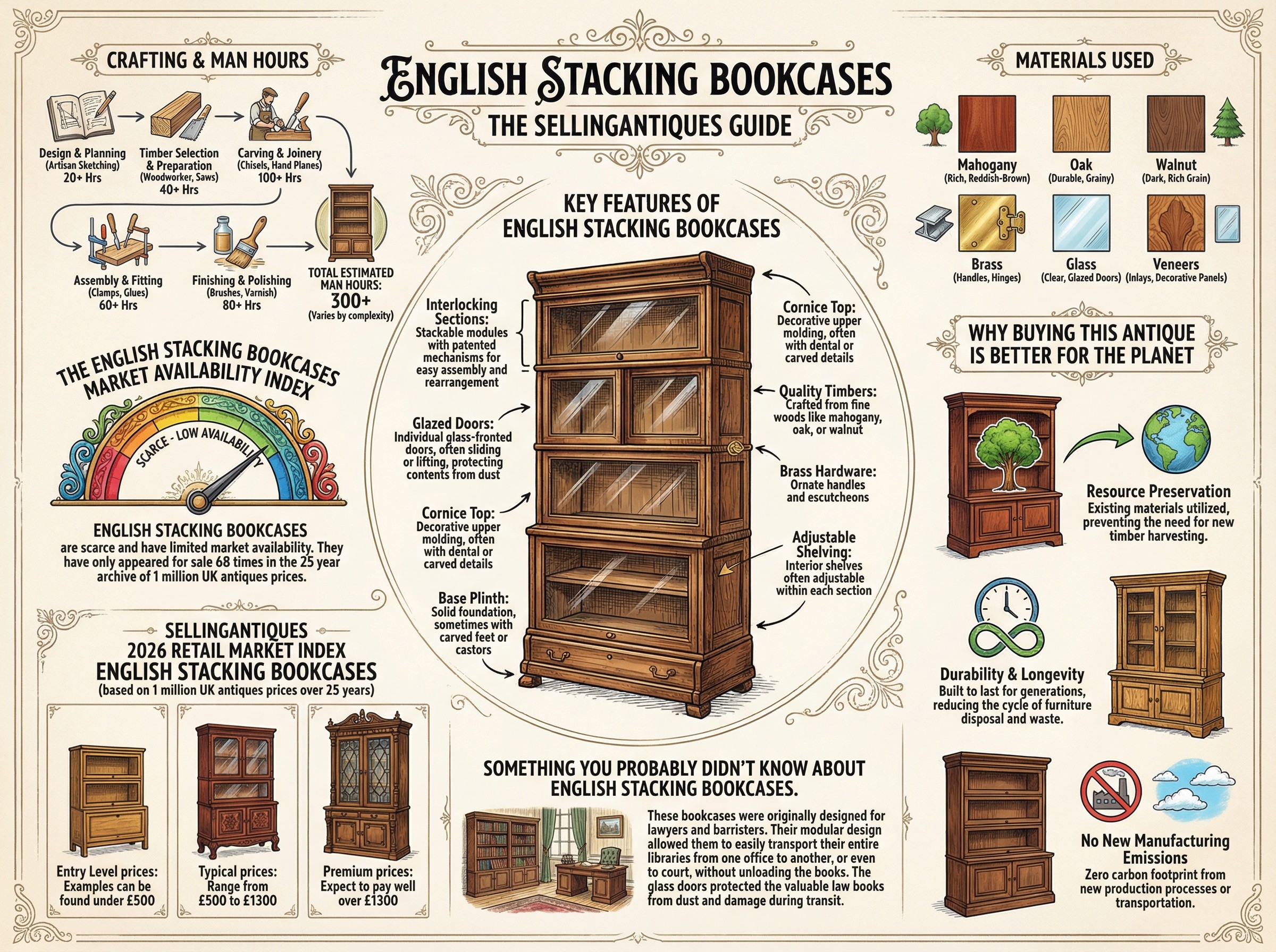 English Stacking Bookcases Guide Infographic