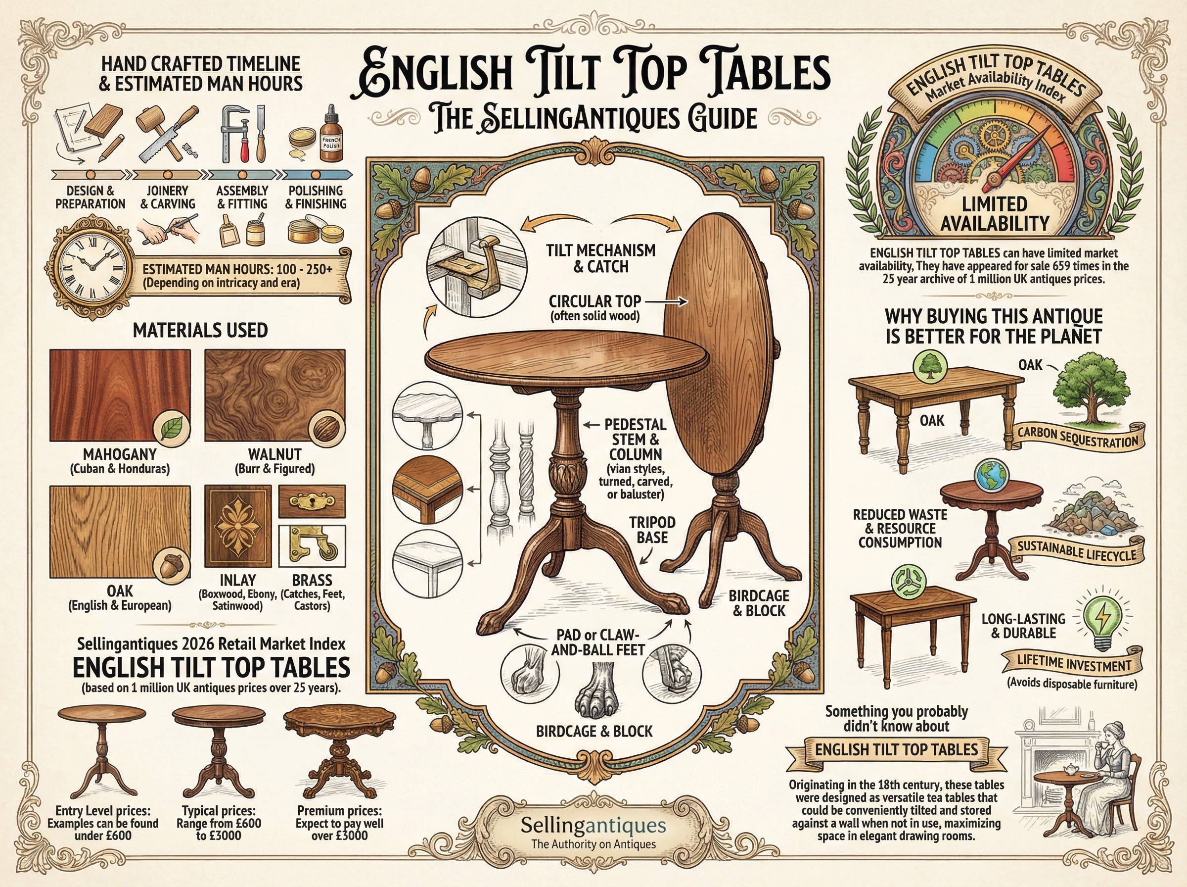 English Tilt Top Tables Guide Infographic