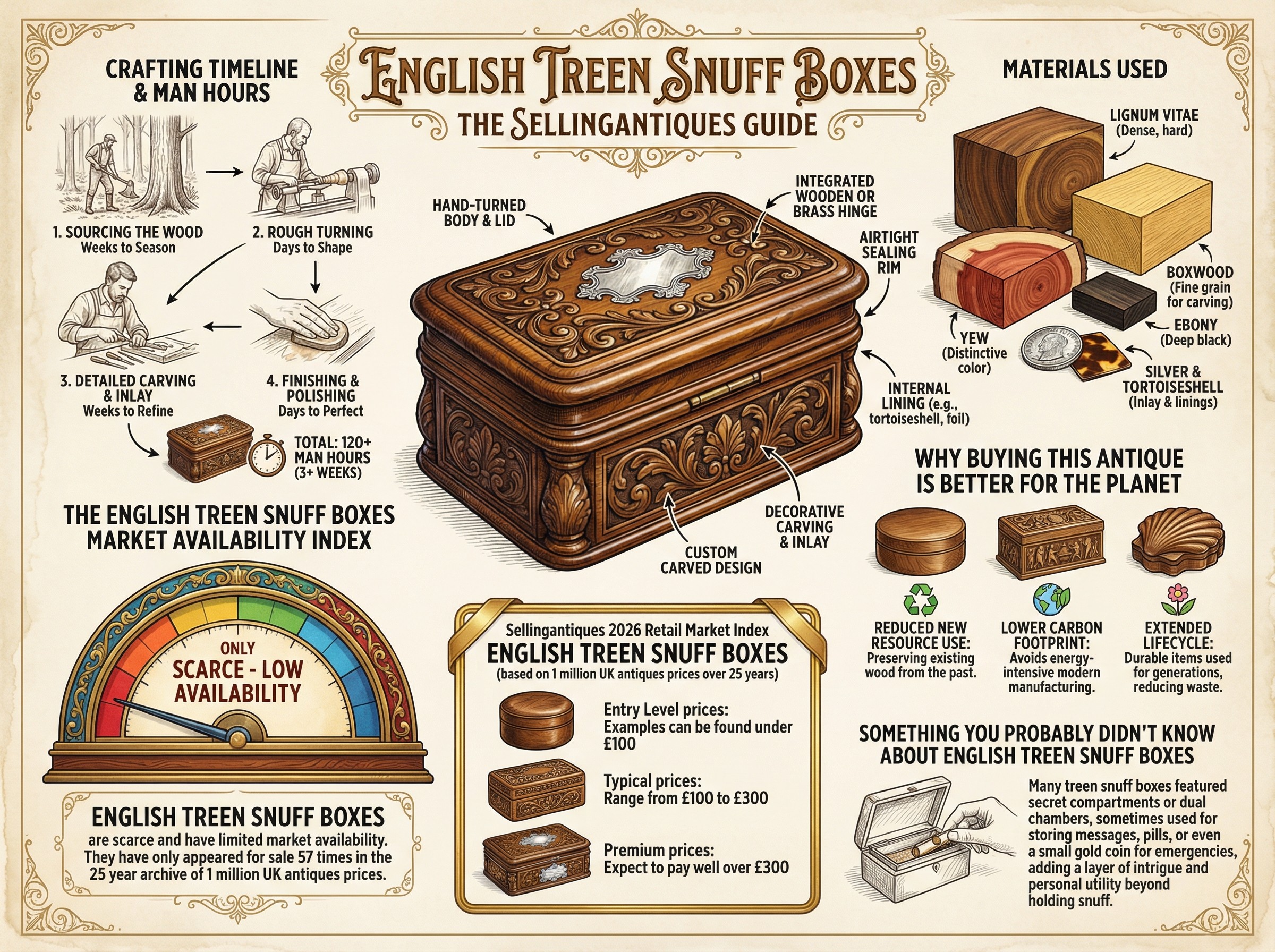 English Treen Snuff Boxes Guide Infographic
