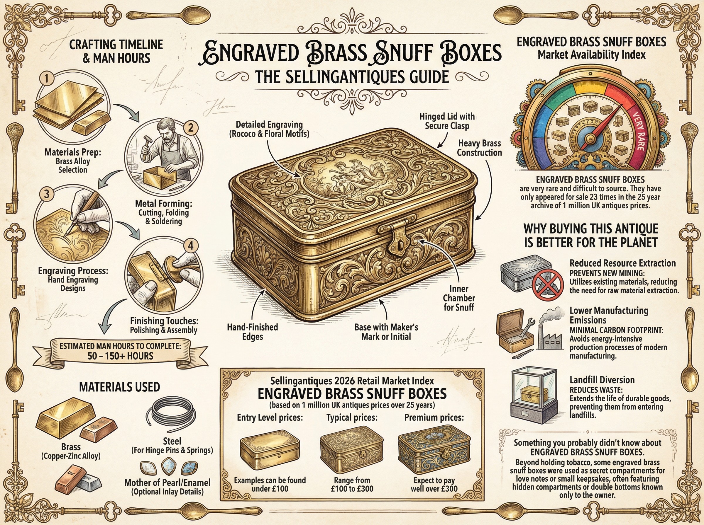 Engraved Brass Snuff Boxes Guide Infographic