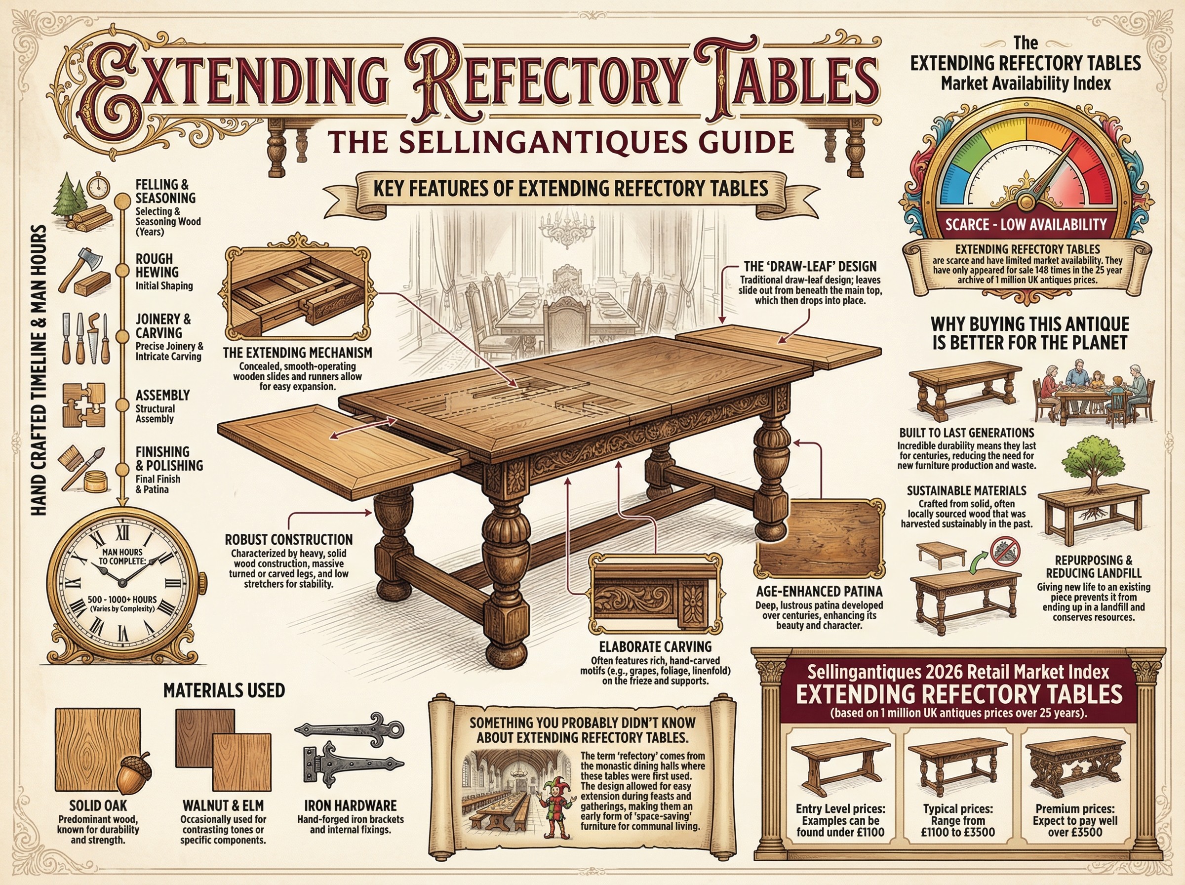 The Sellingantiques Guide to Extending Refectory Tables