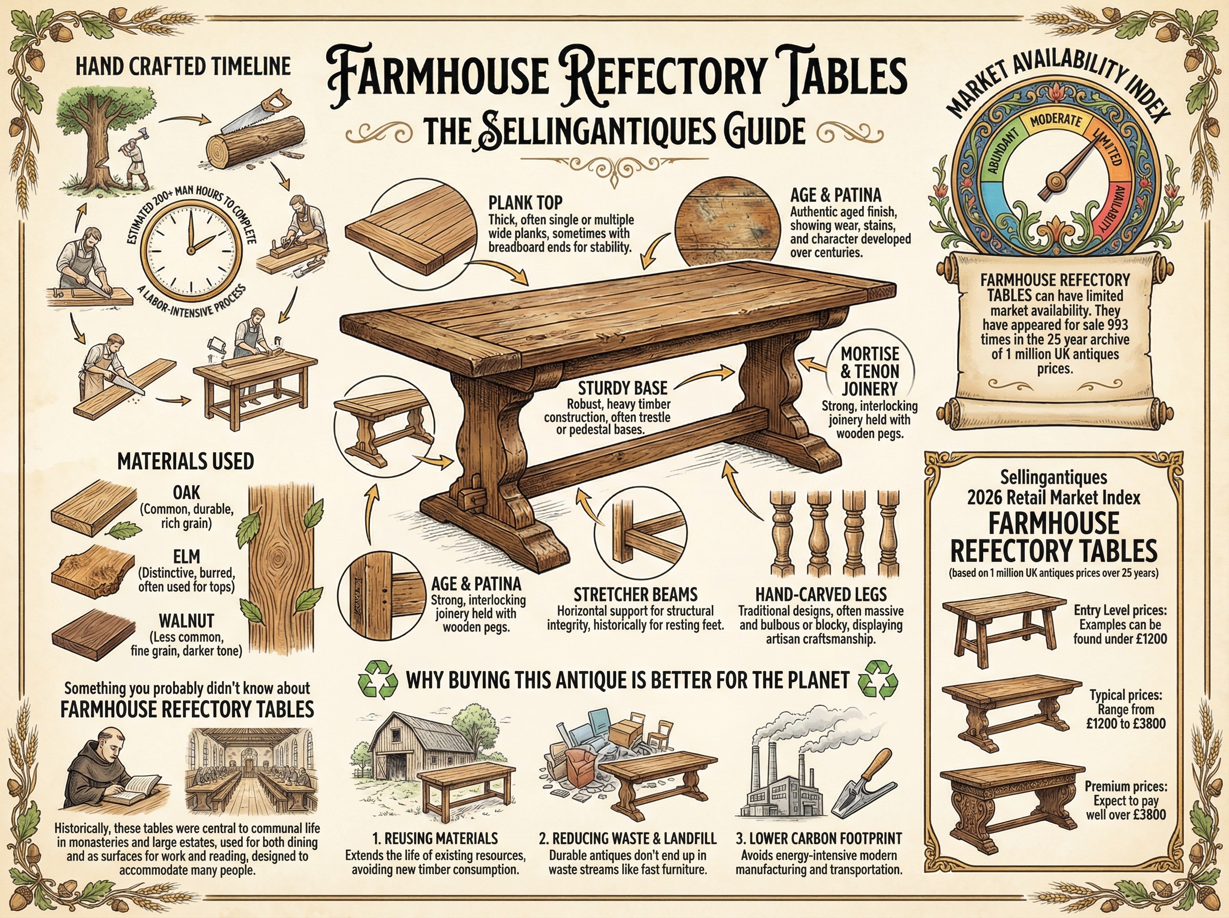 Farmhouse Refectory Tables Guide Infographic