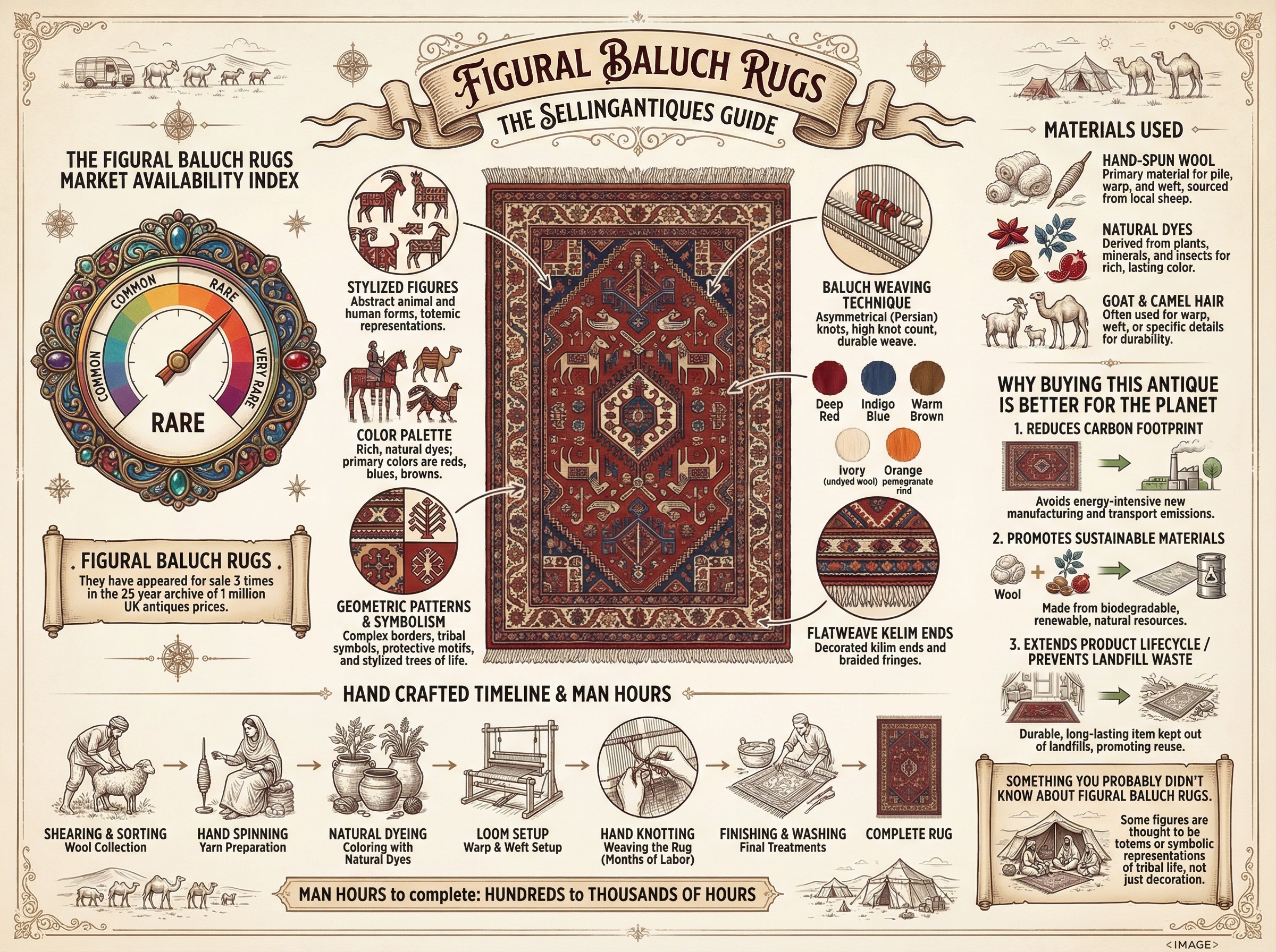 Figural Baluch Rugs Guide Infographic