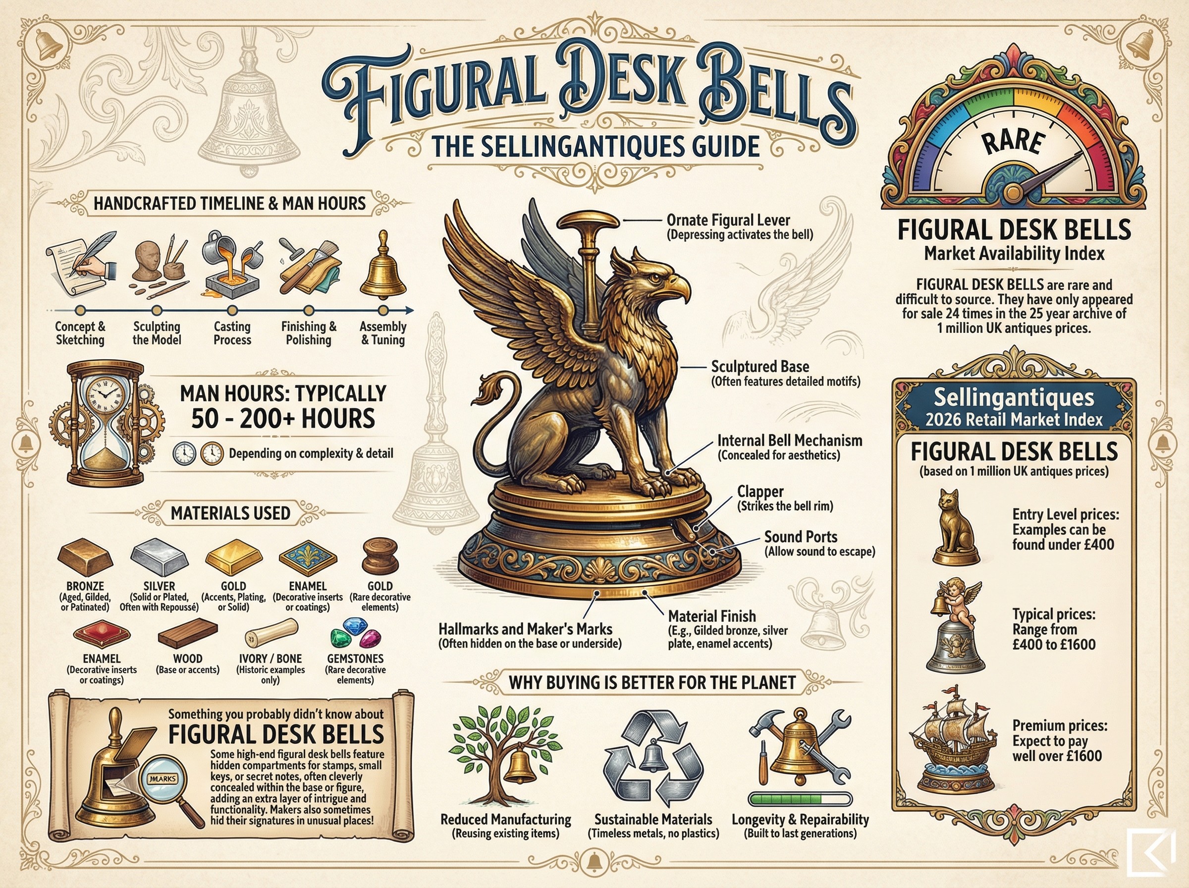 Figural Desk Bells Guide Infographic