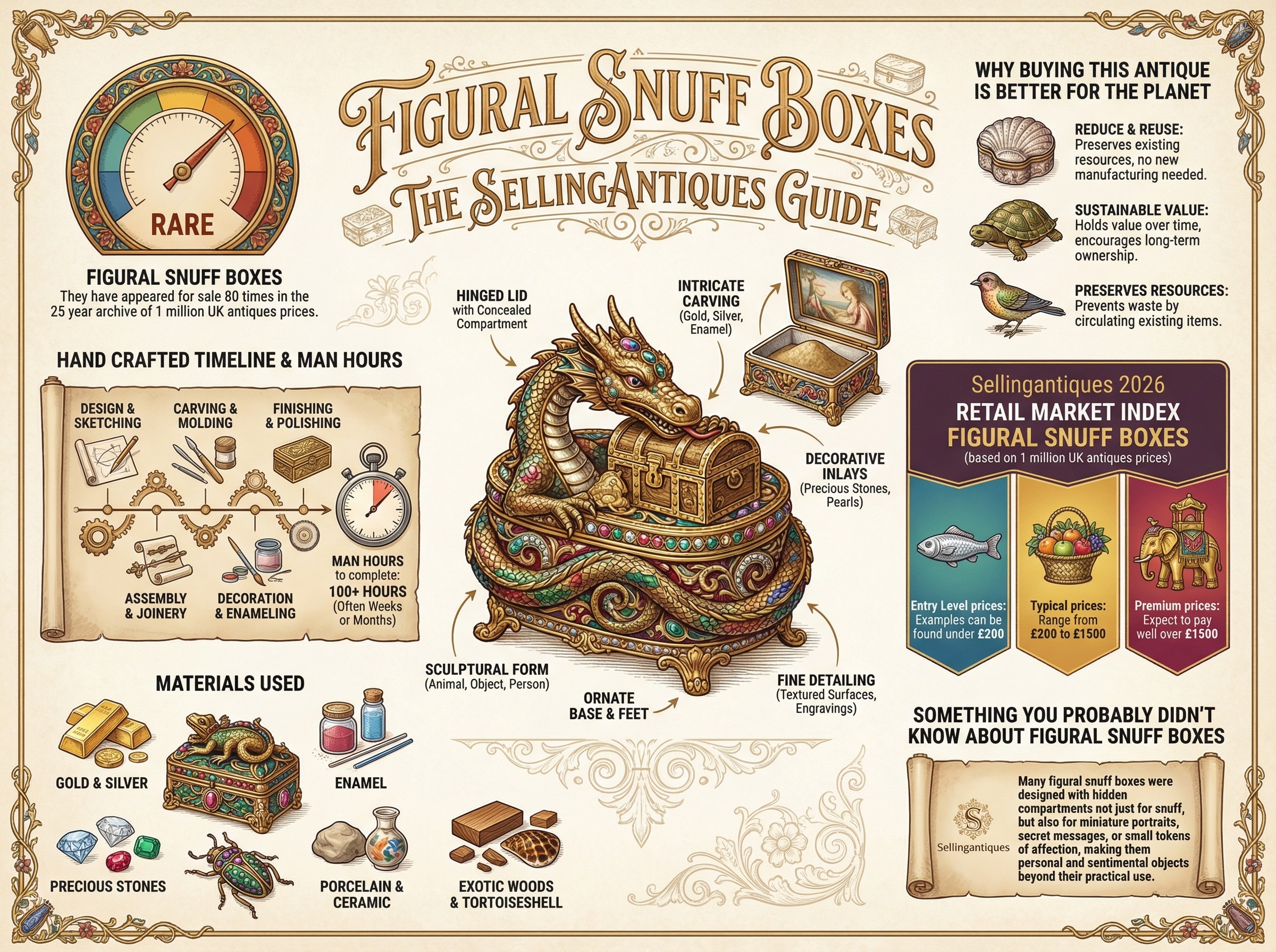 Figural Snuff Boxes Guide Infographic