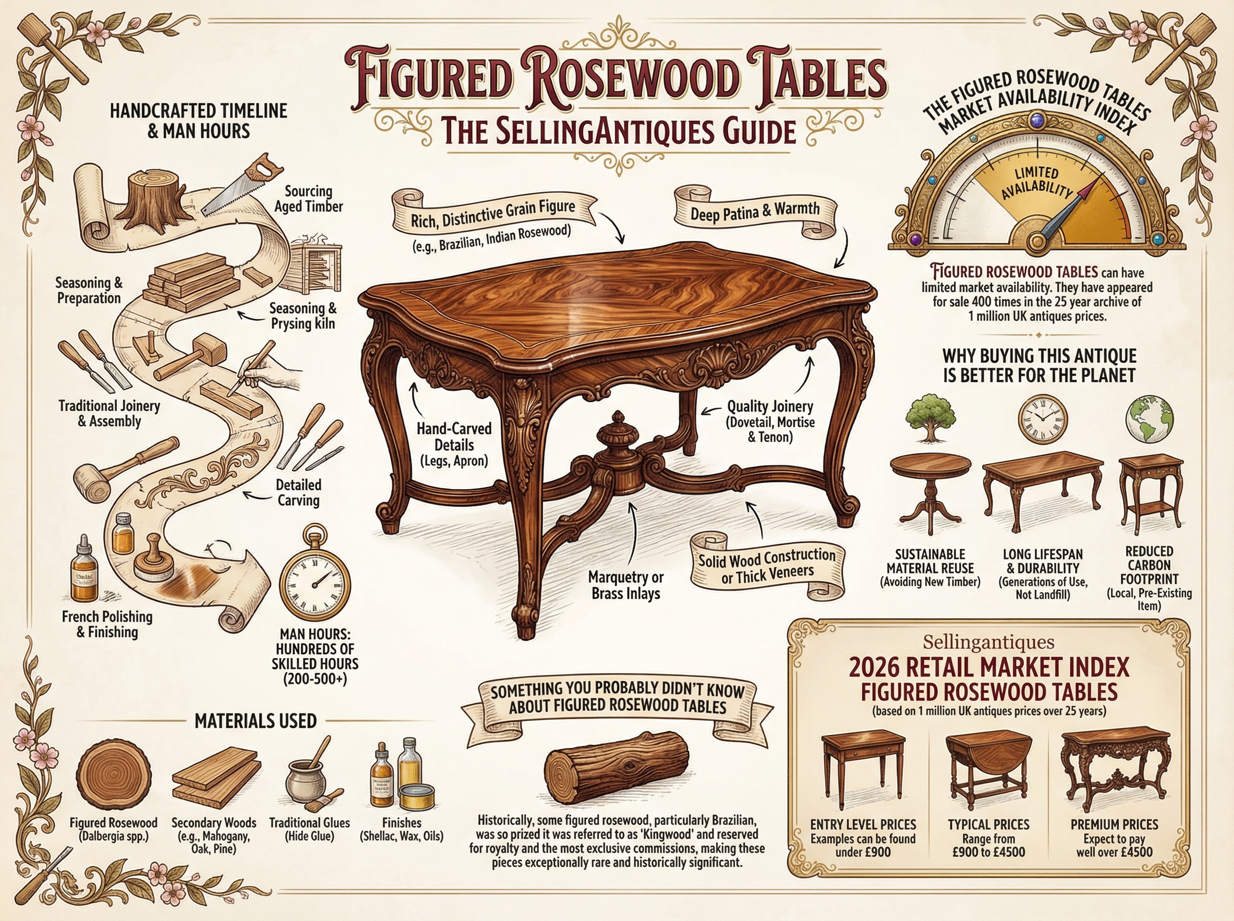 Figured Rosewood Tables Guide Infographic