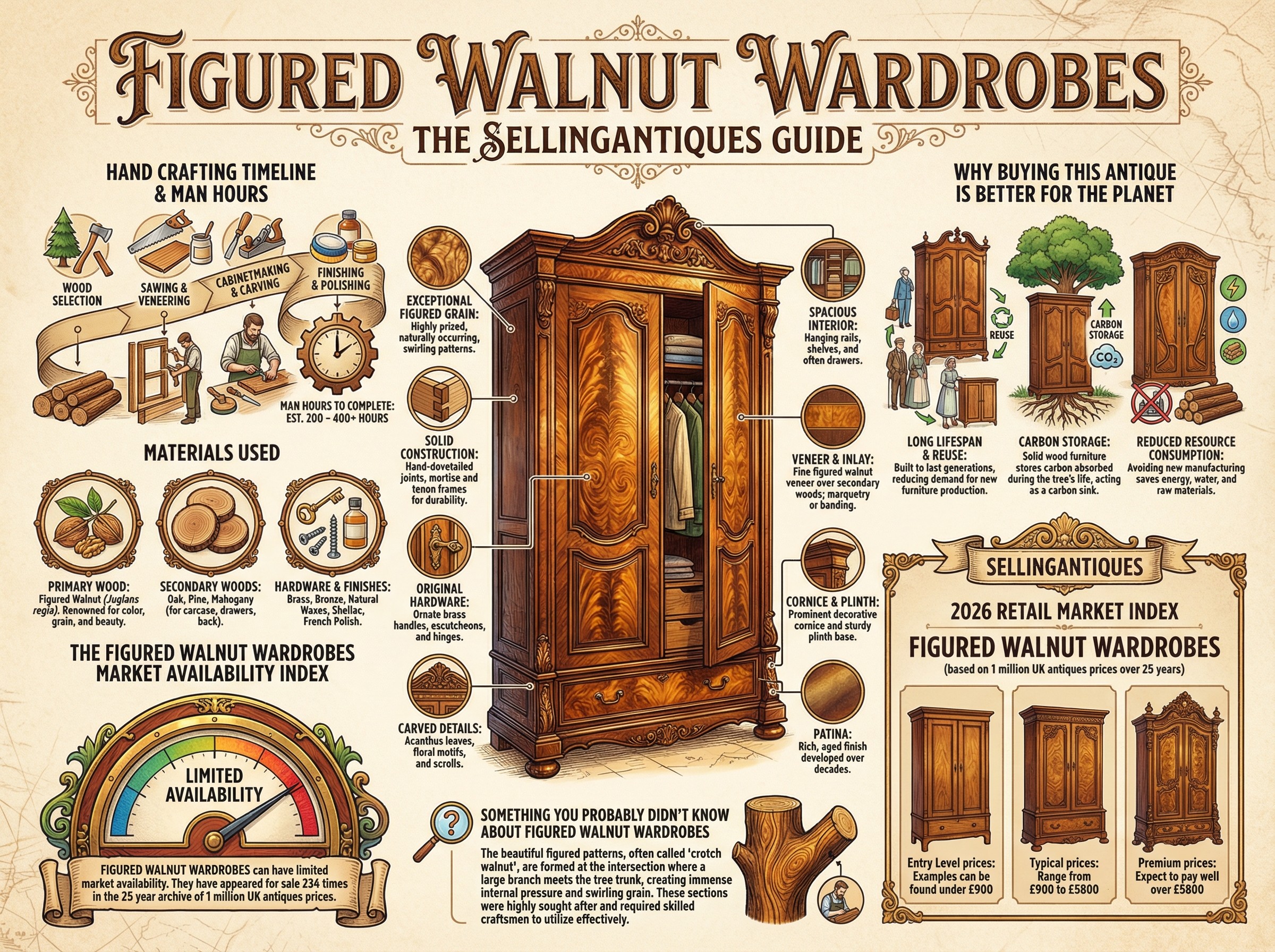 Figured Walnut Wardrobes Guide Infographic
