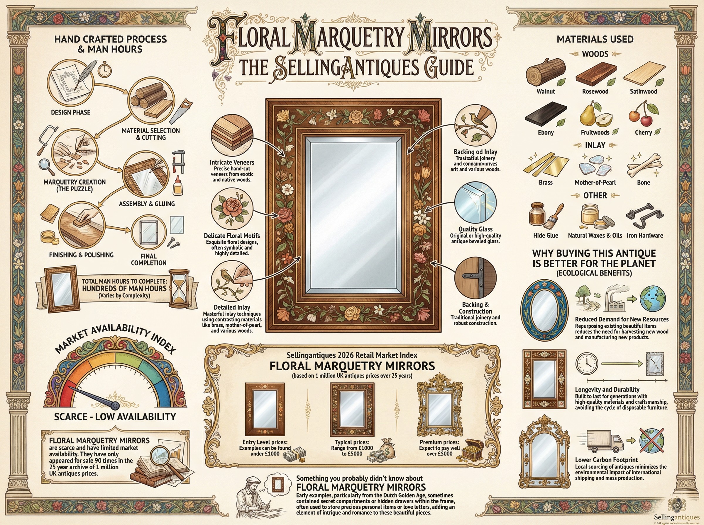 Floral Marquetry Mirrors Guide Infographic