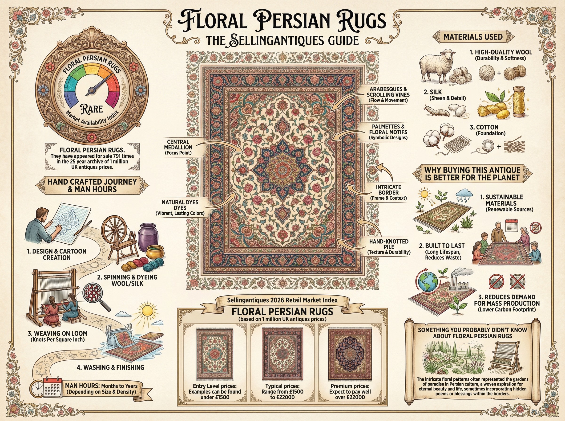 Floral Persian Rugs Guide Infographic