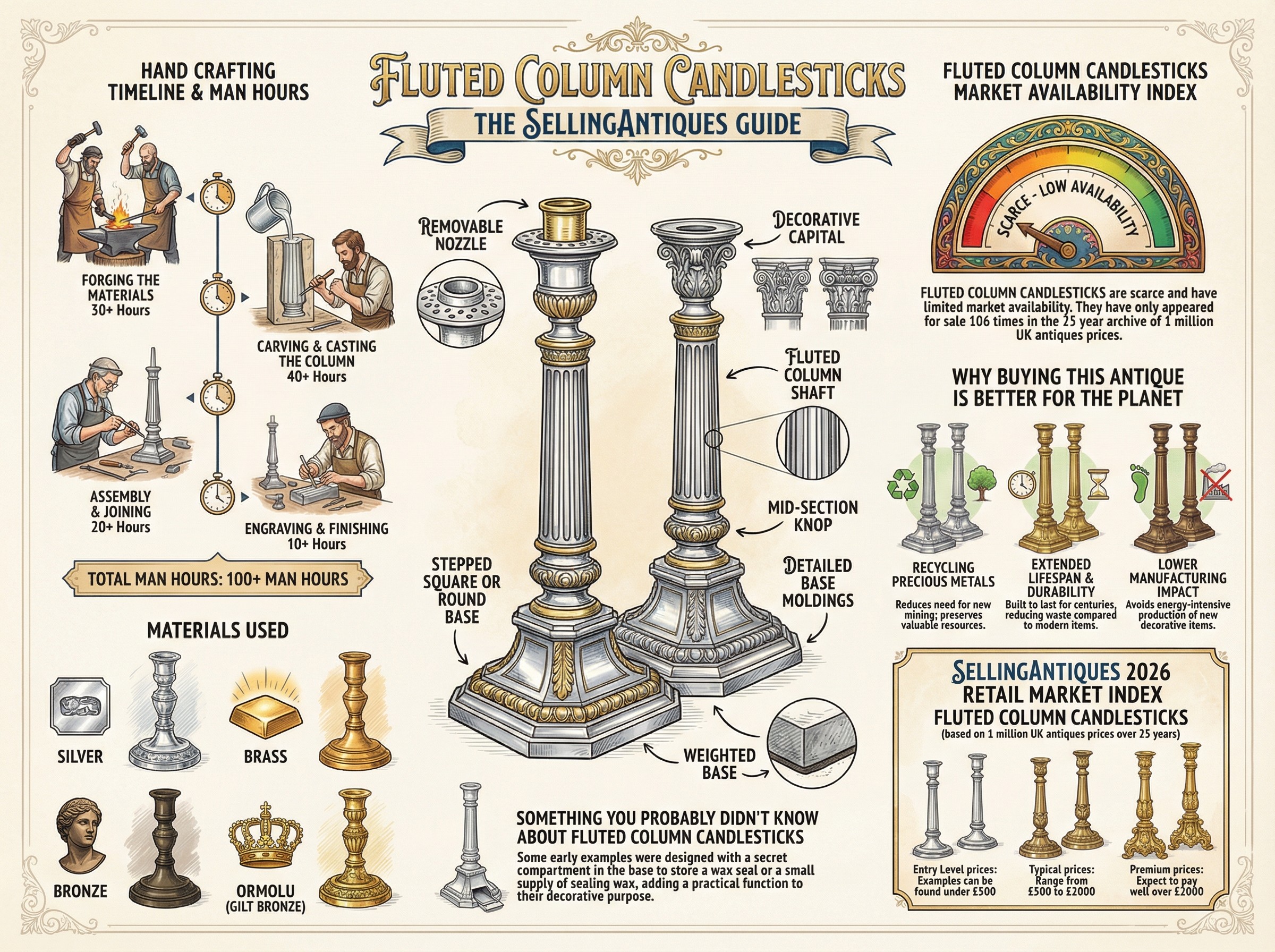 Fluted Column Candlesticks Guide Infographic