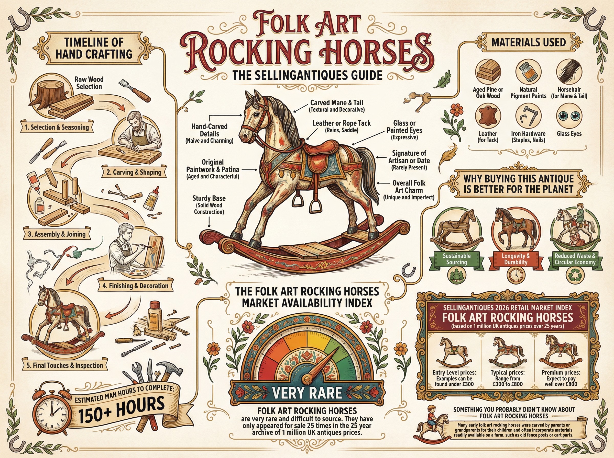 Folk Art Rocking Horses Guide Infographic