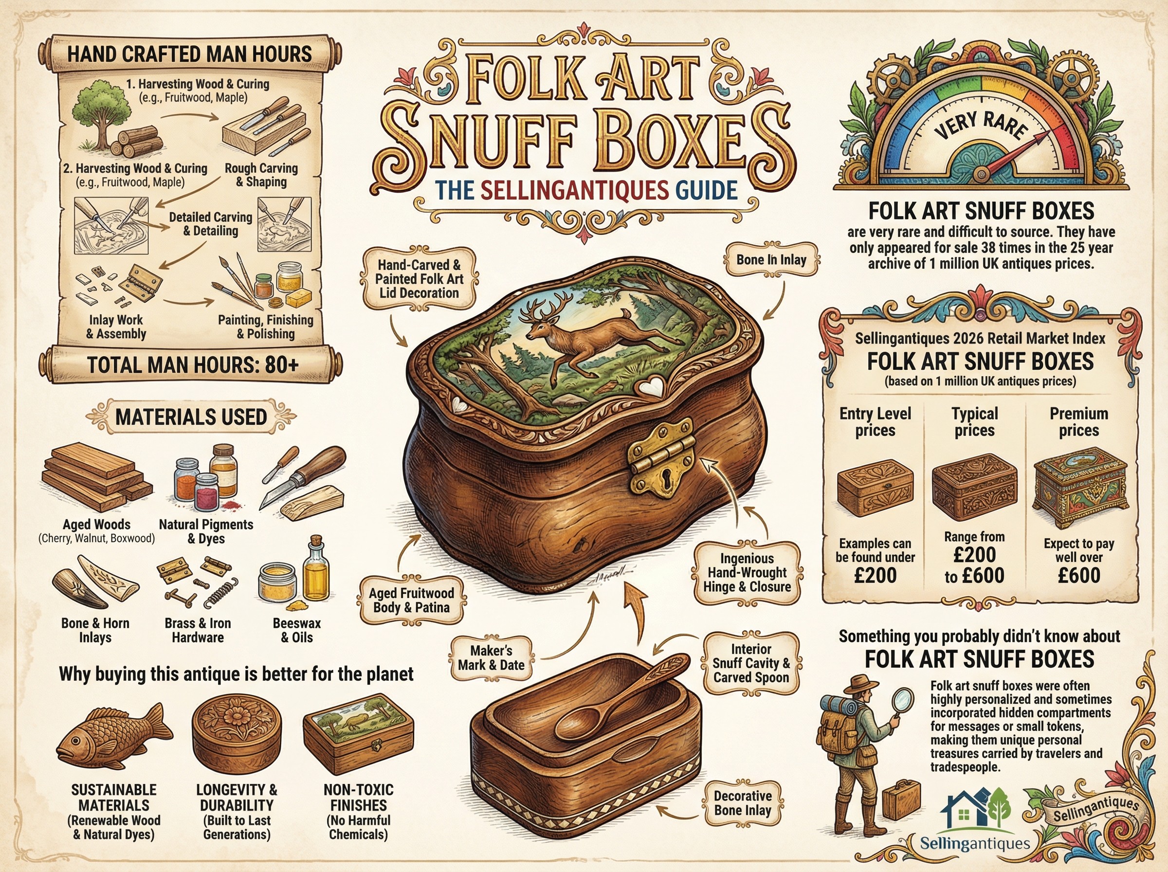Folk Art Snuff Boxes Guide Infographic