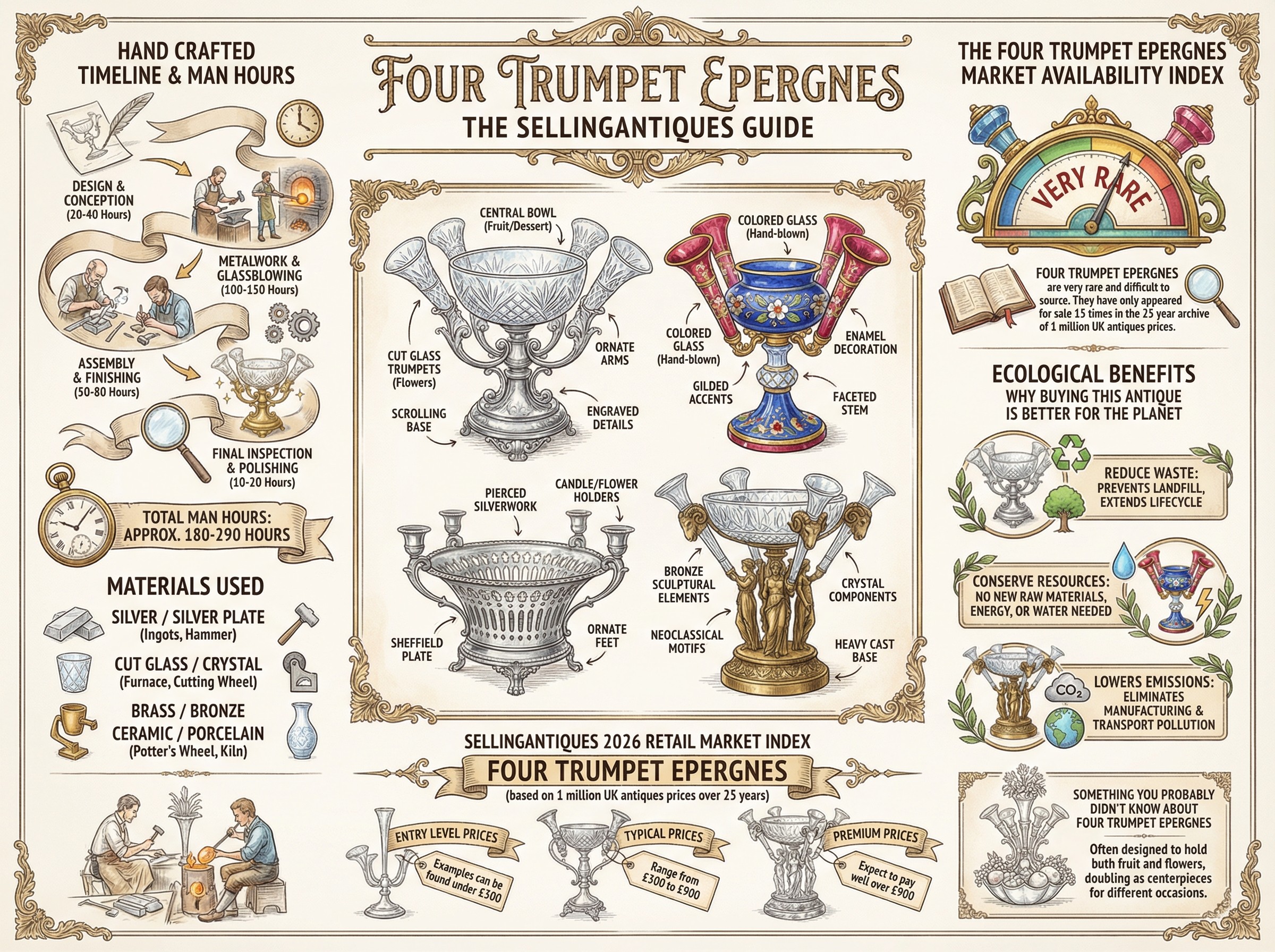Four Trumpet Epergnes Guide Infographic