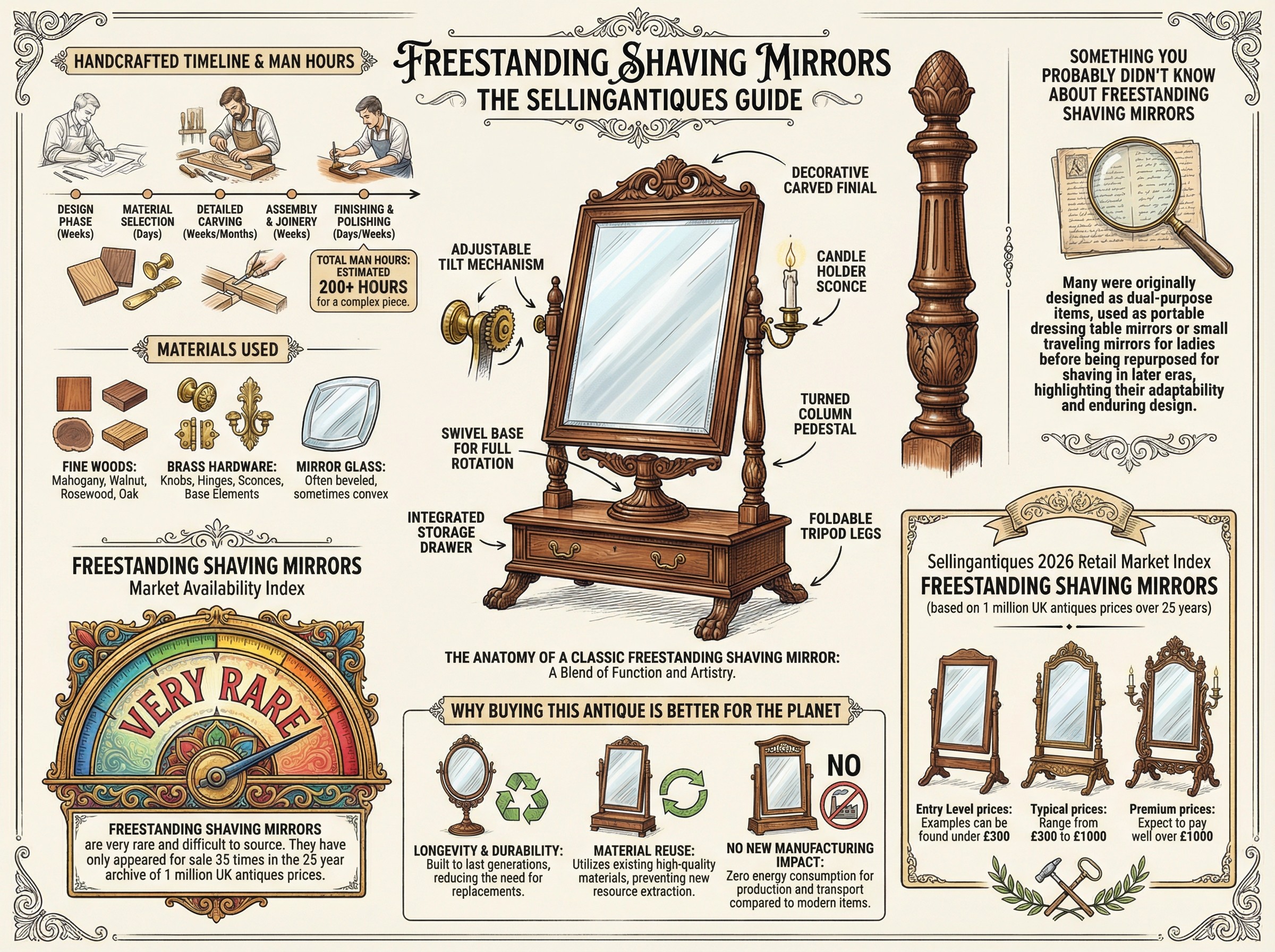 Freestanding Shaving Mirrors Guide Infographic