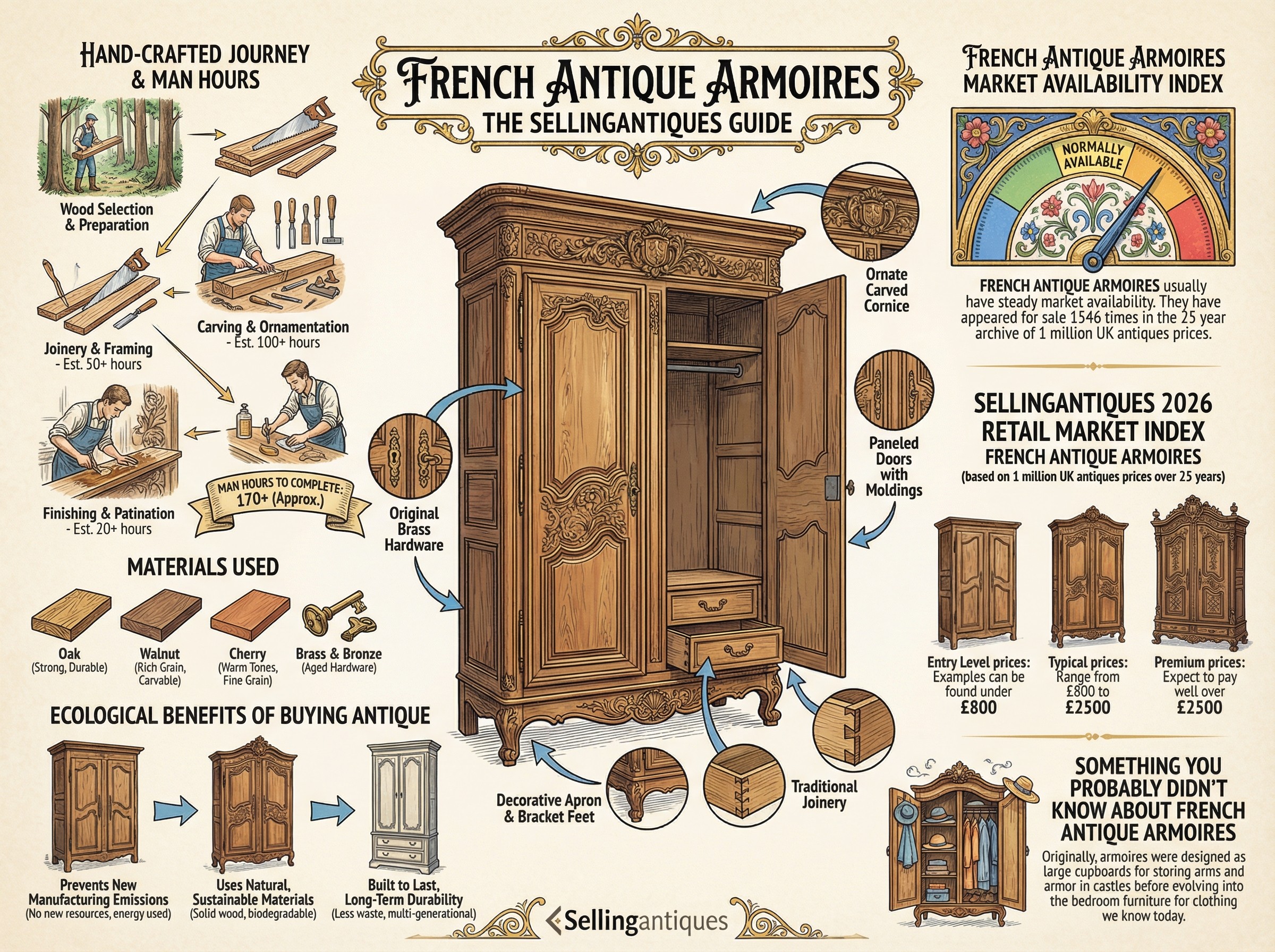 French Antique Armoires Guide Infographic
