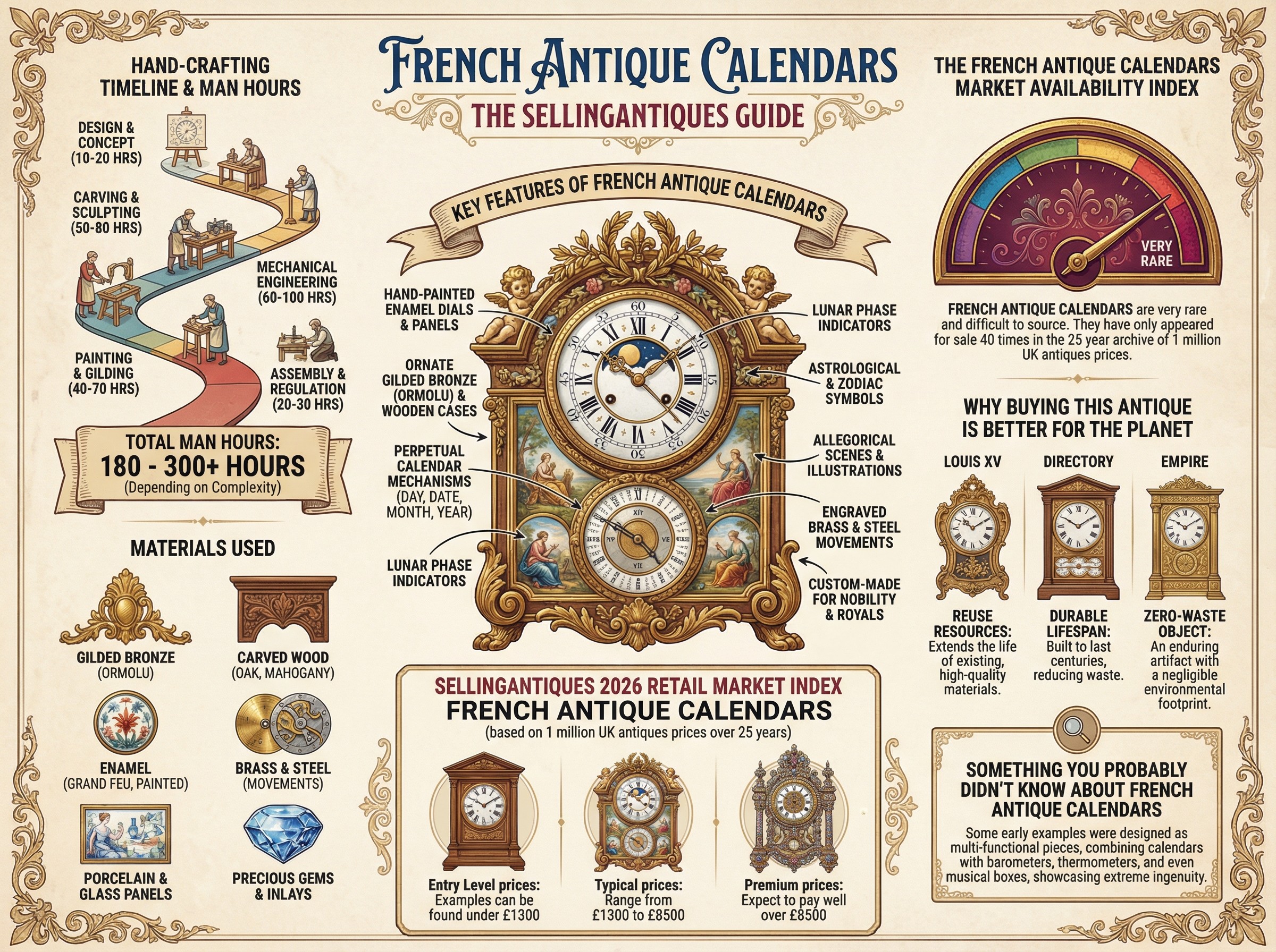 French Antique Calendars Guide Infographic