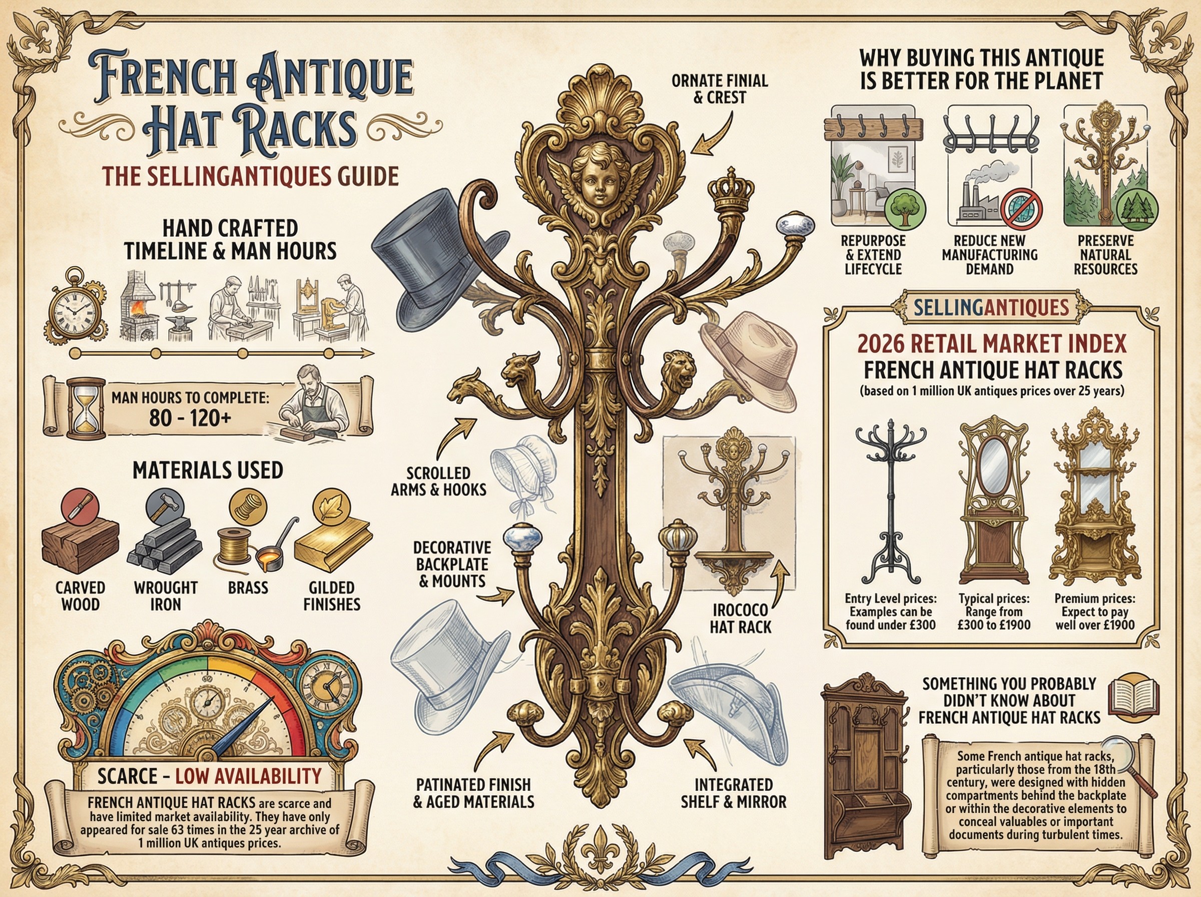 French Antique Hat Racks Guide Infographic