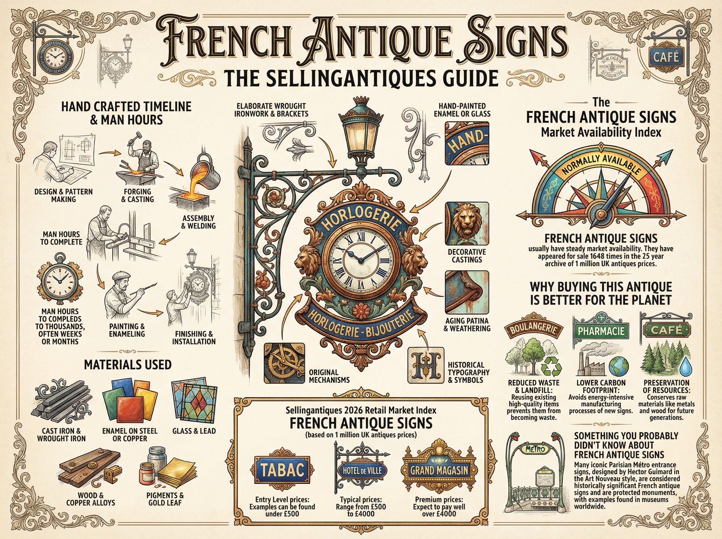 French Antique Signs Guide Infographic