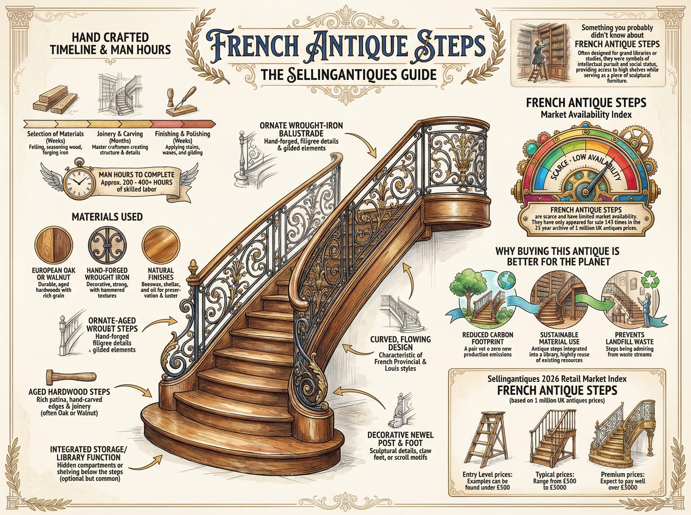 French Antique Steps Guide Infographic