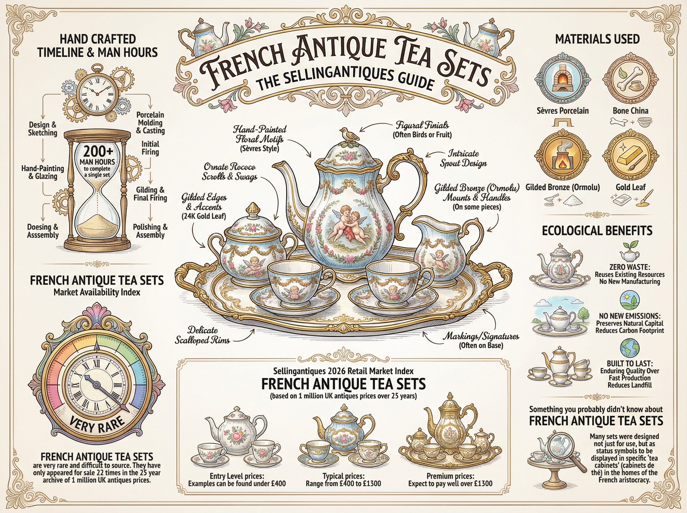 French Antique Tea Sets Guide Infographic