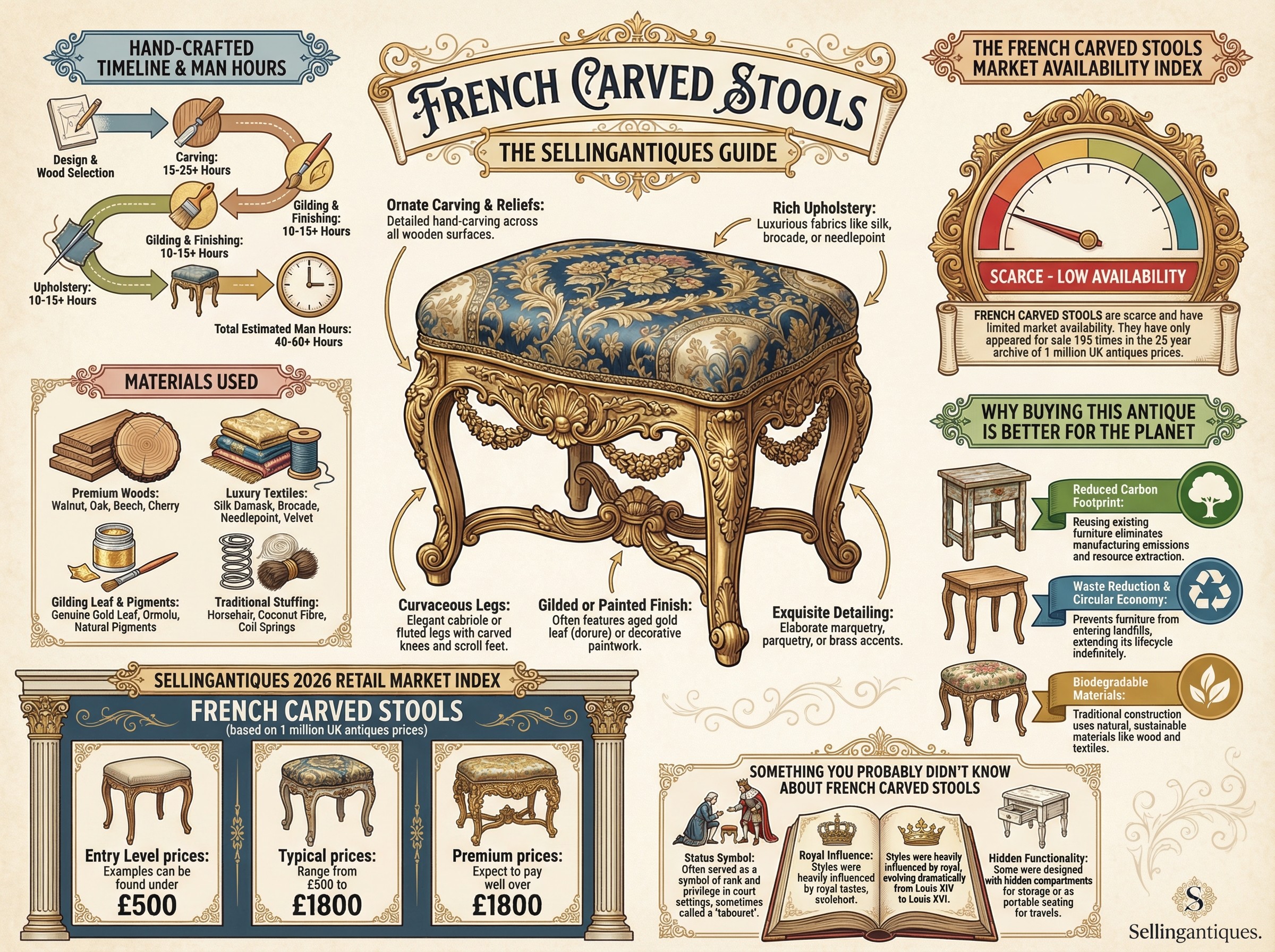 French Carved Stools Guide Infographic