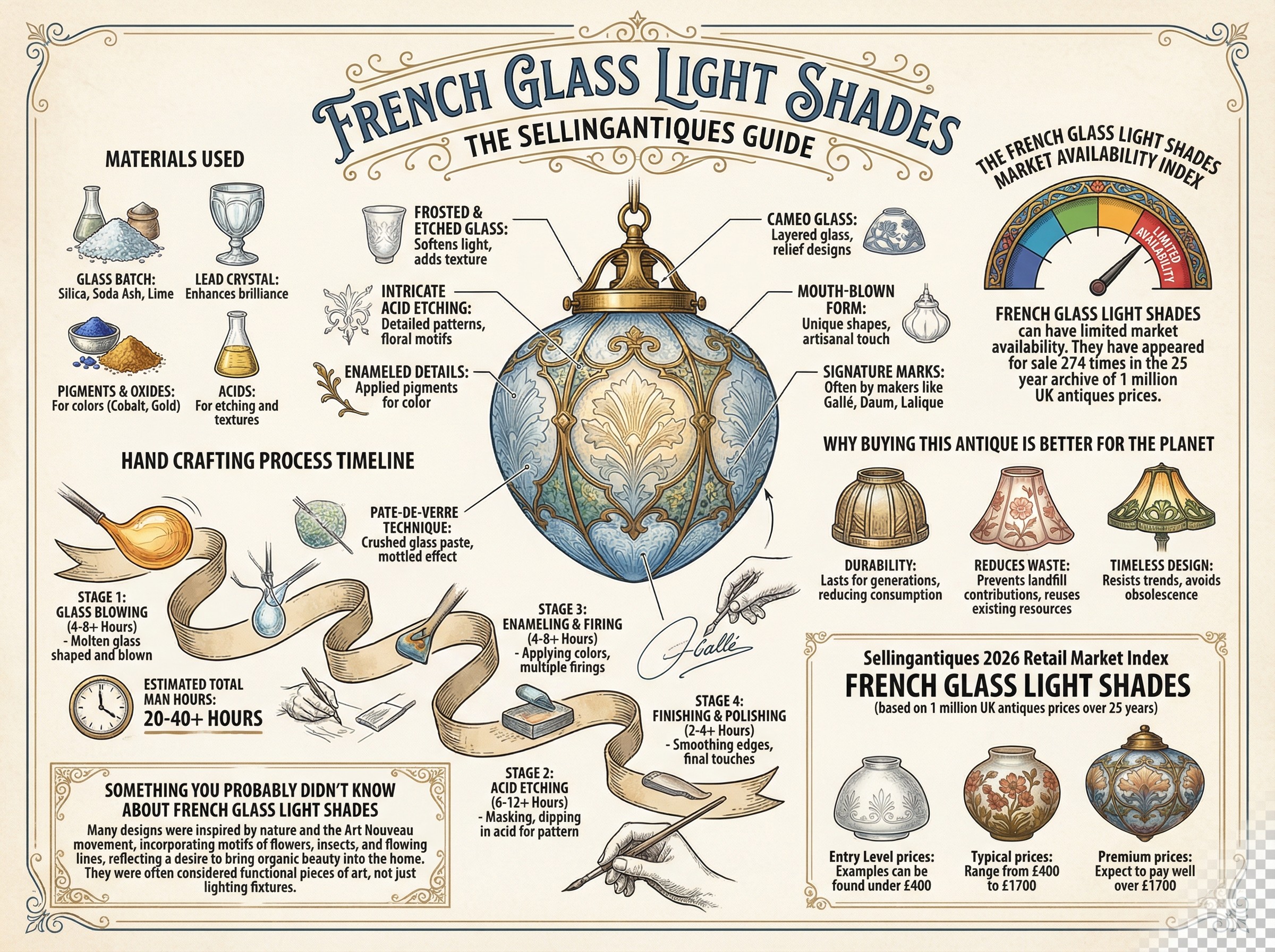 French Glass Light Shades Guide Infographic