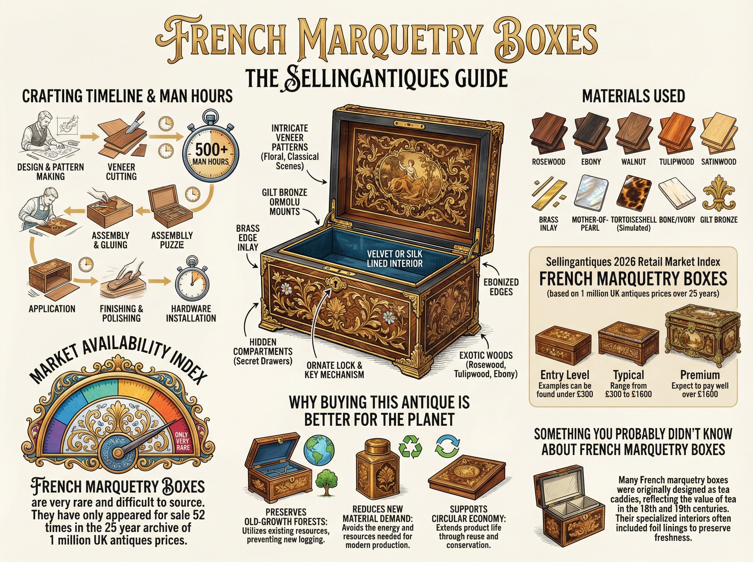 French Marquetry Boxes Guide Infographic