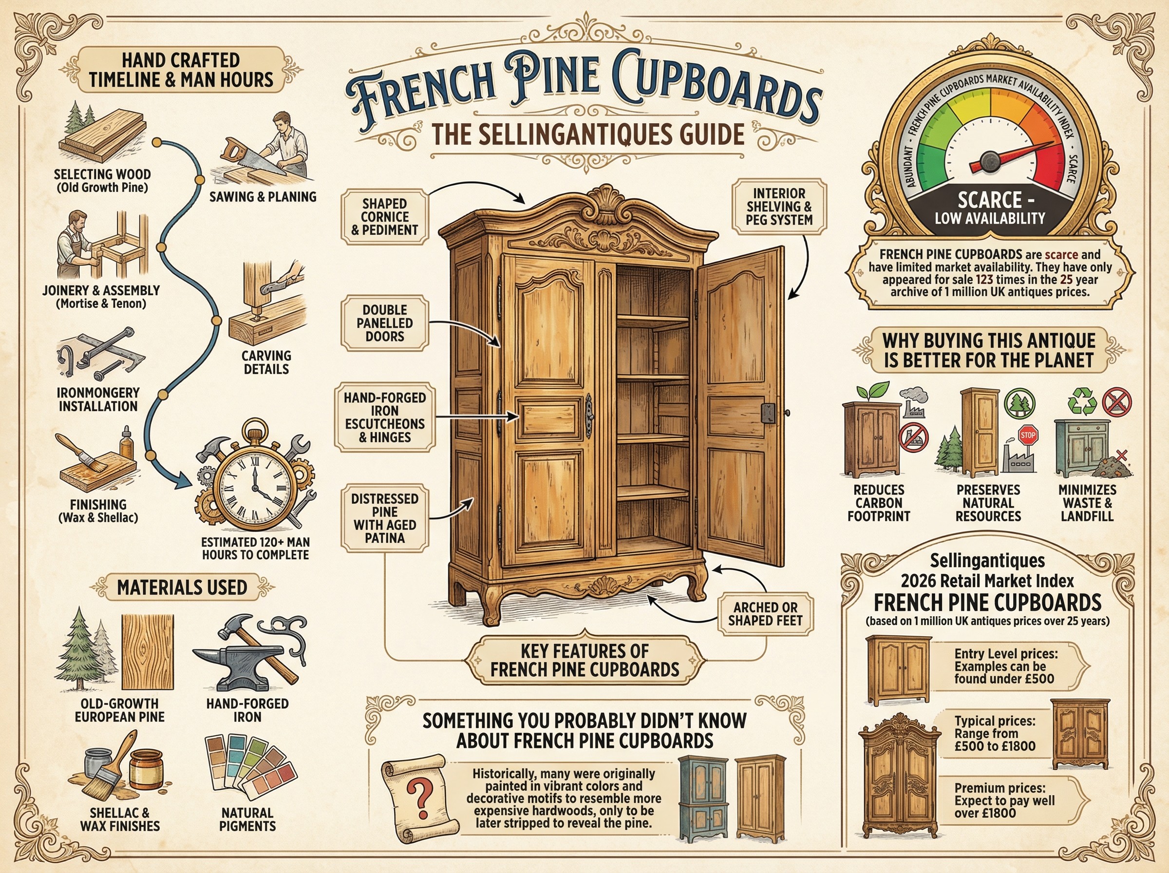 French Pine Cupboards Guide Infographic