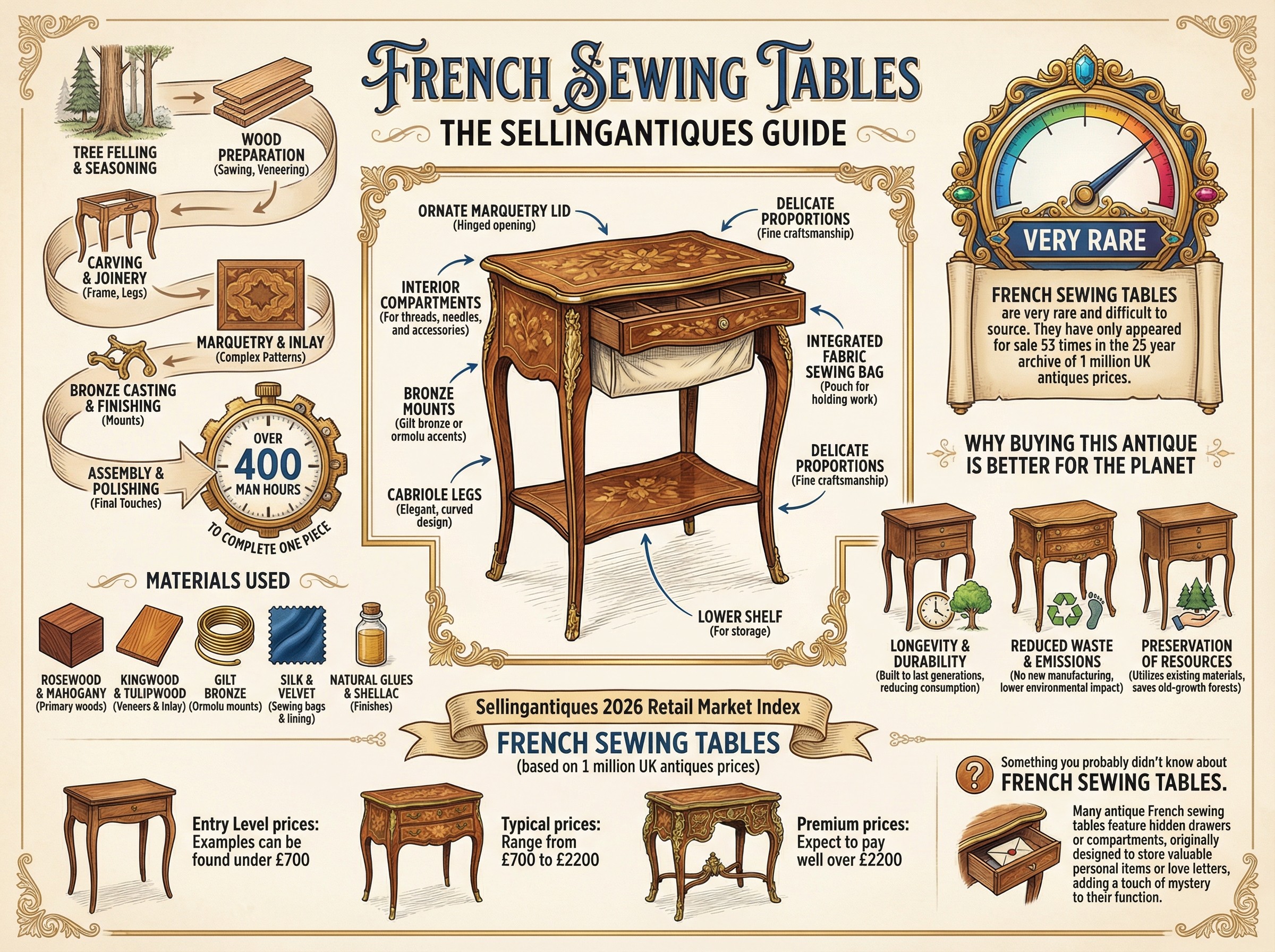 French Sewing Tables Guide Infographic