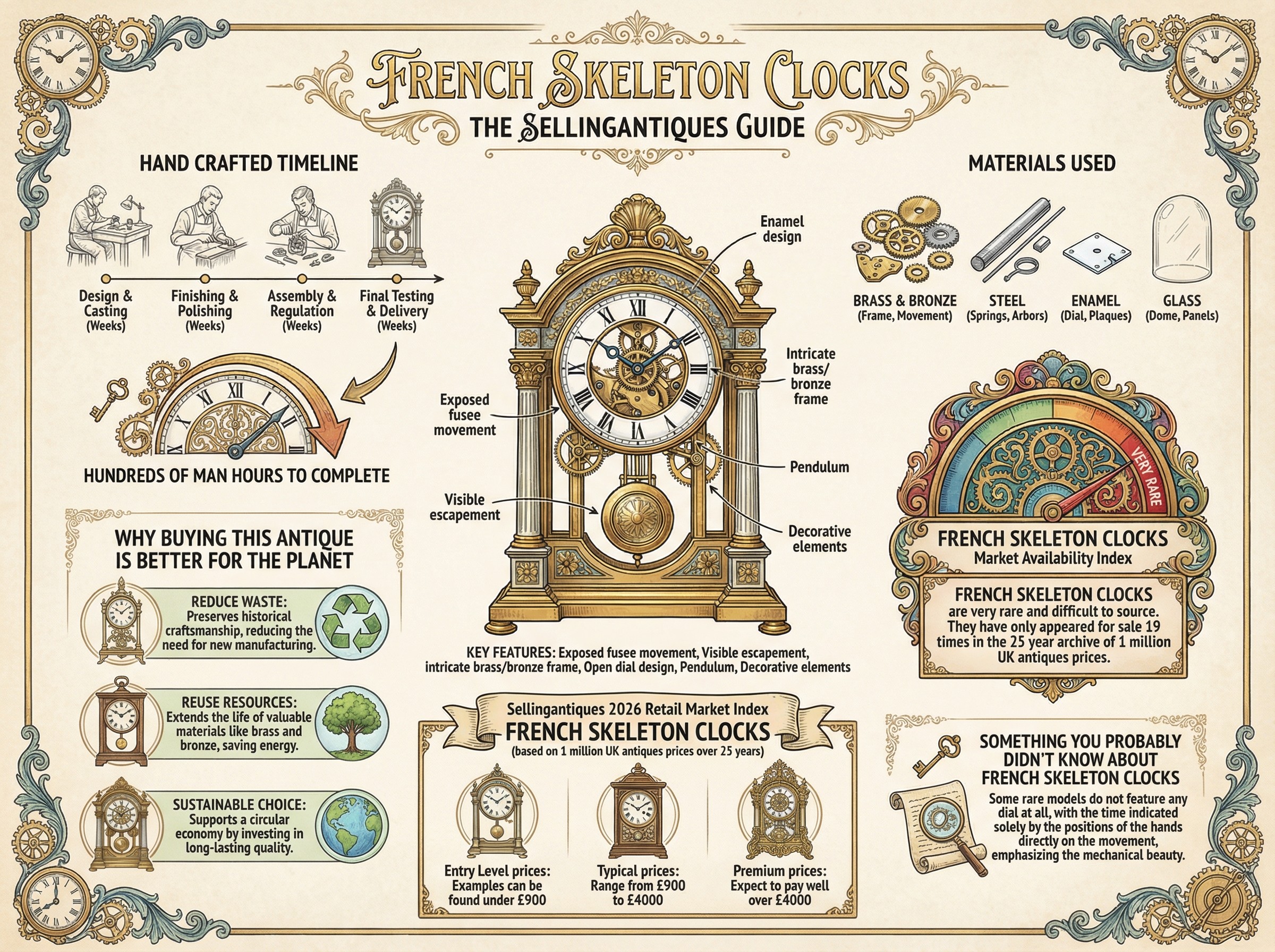 French Skeleton Clocks Guide Infographic