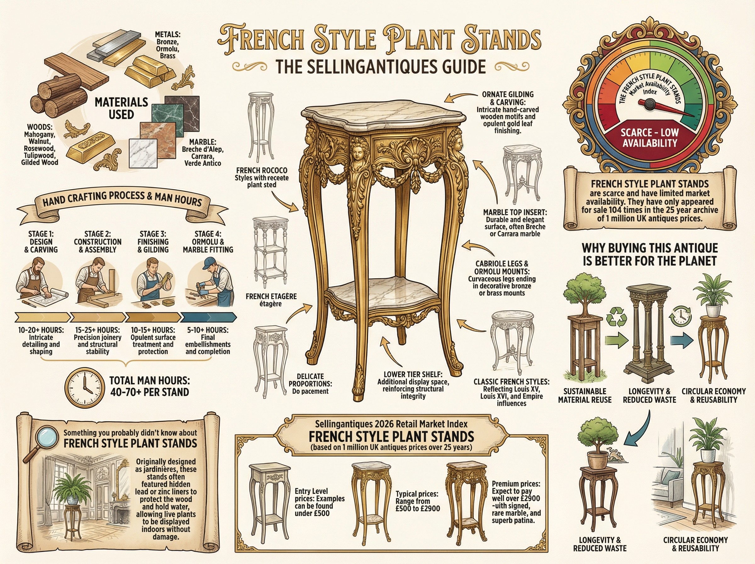 French Style Plant Stands Guide Infographic