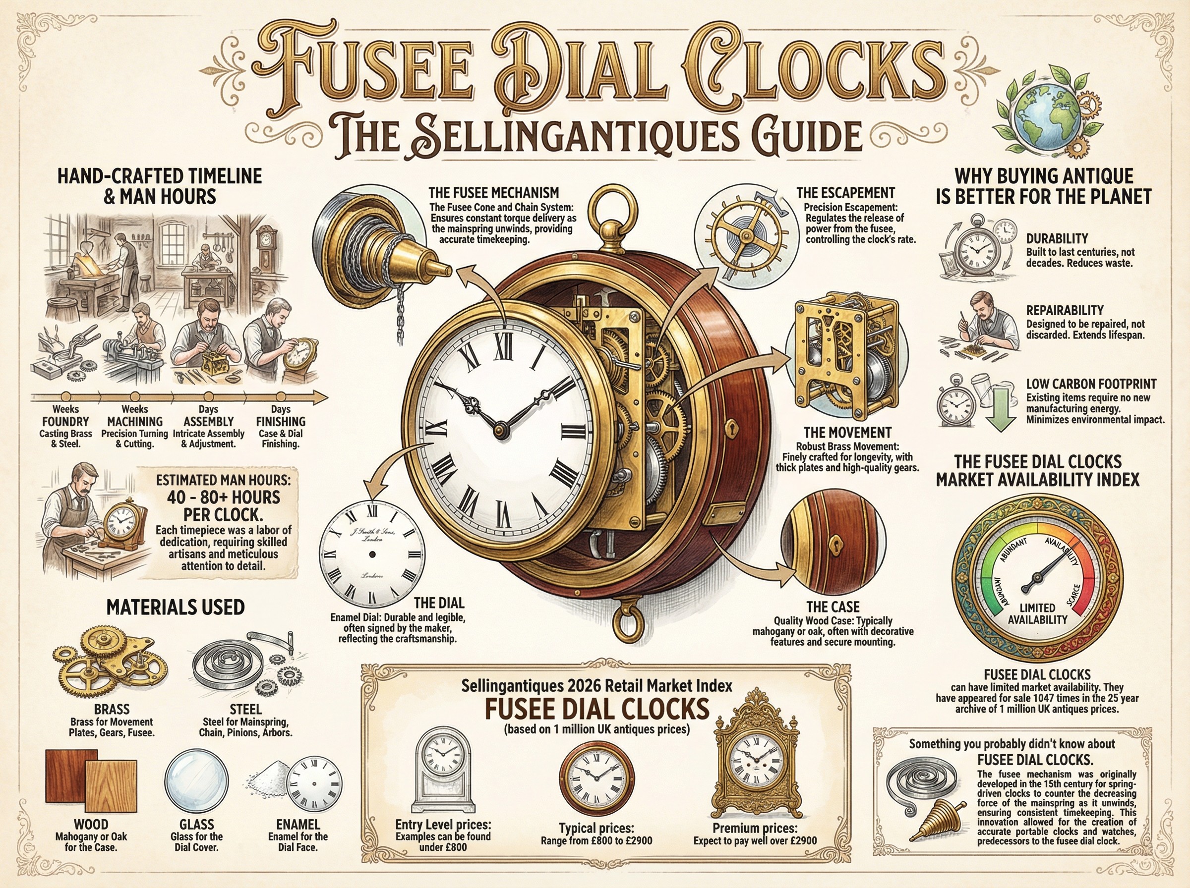 Fusee Dial Clocks Guide Infographic