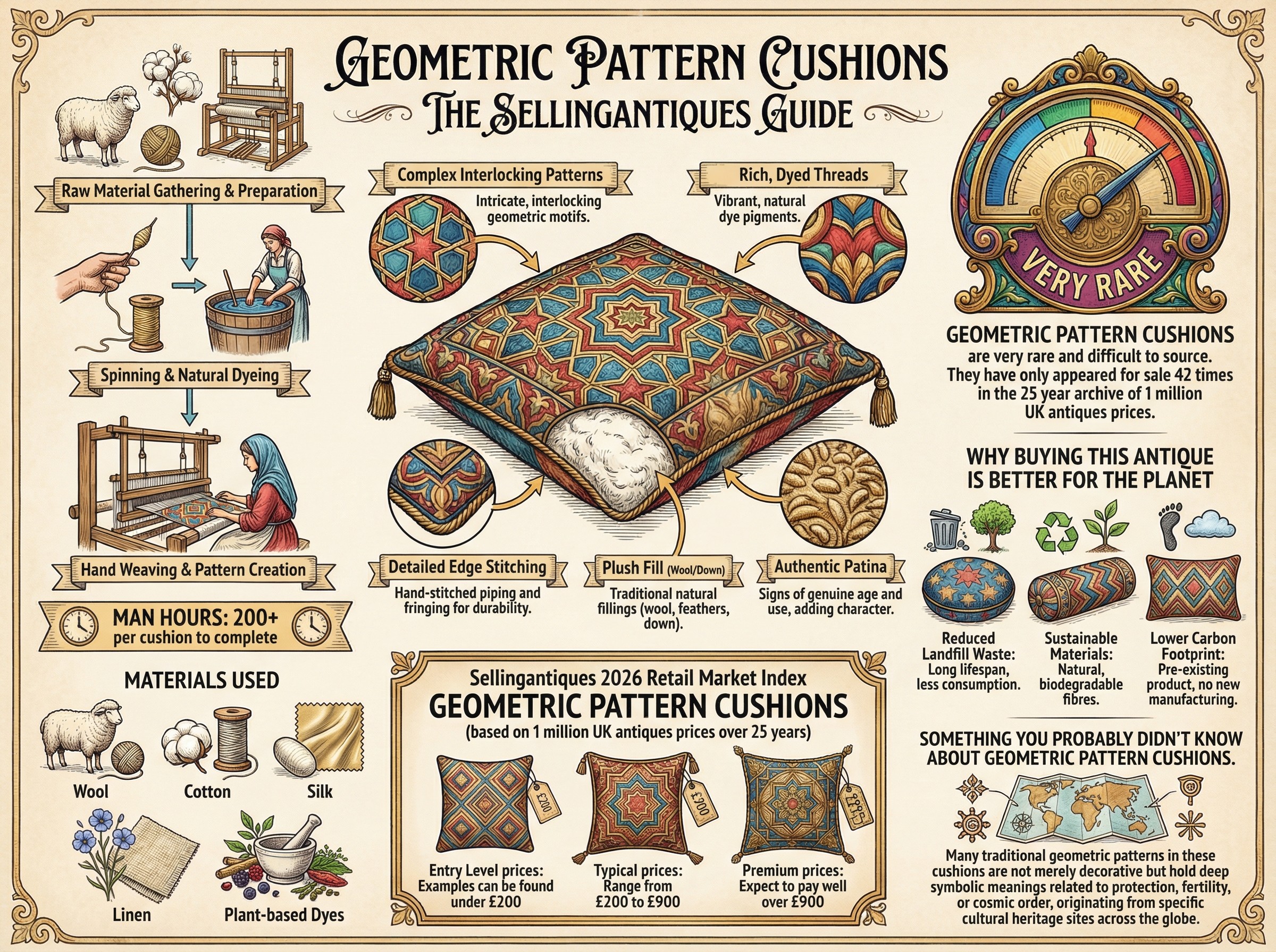 Geometric Pattern Cushions Guide Infographic