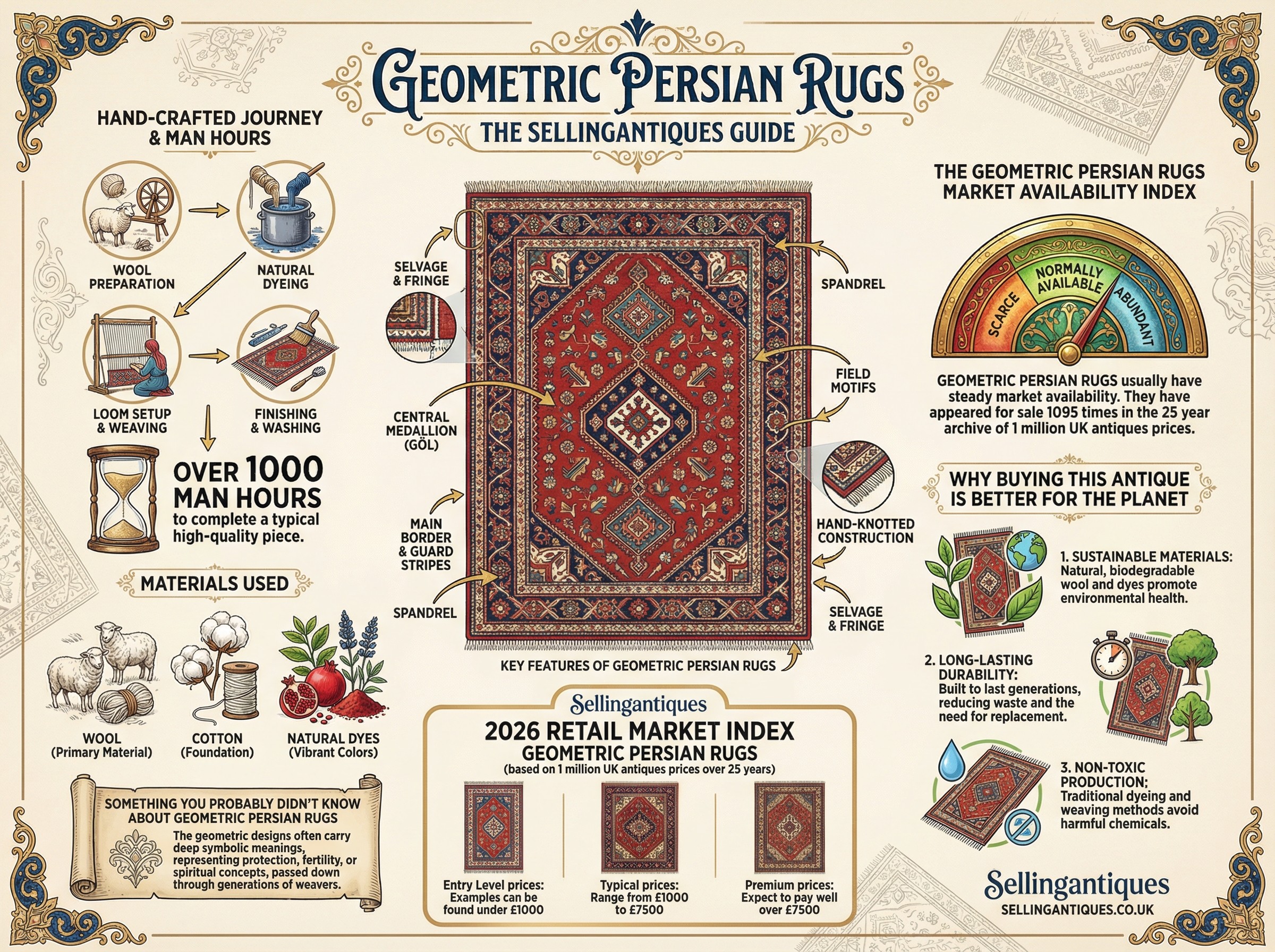 Geometric Persian Rugs Guide Infographic